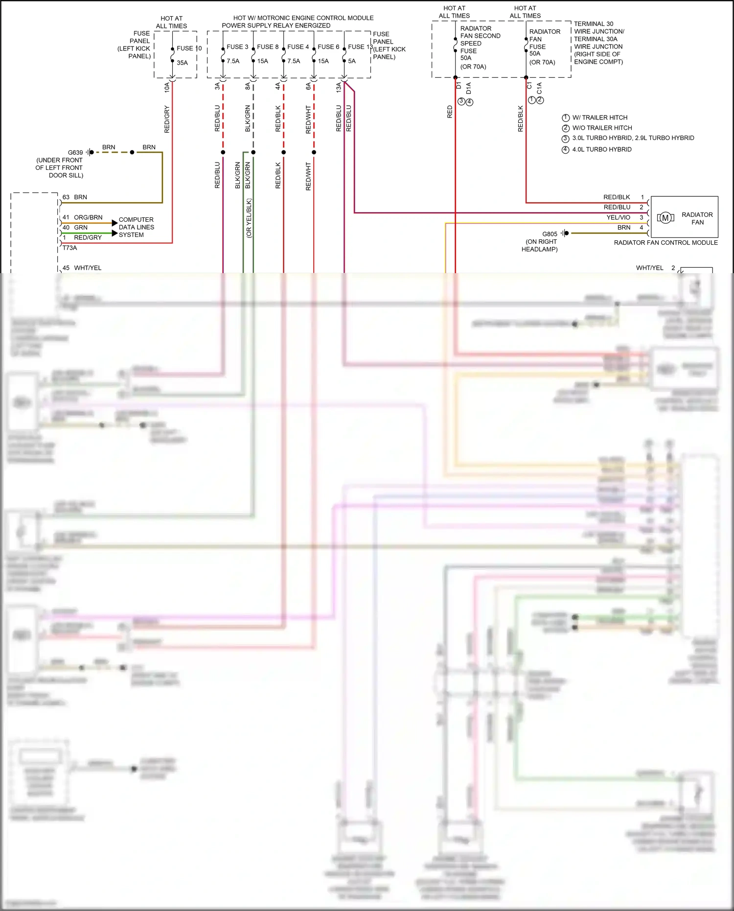 Audi RS7 II (2019-2024) engine/ motor control module wiring diagram  (2 of 5)