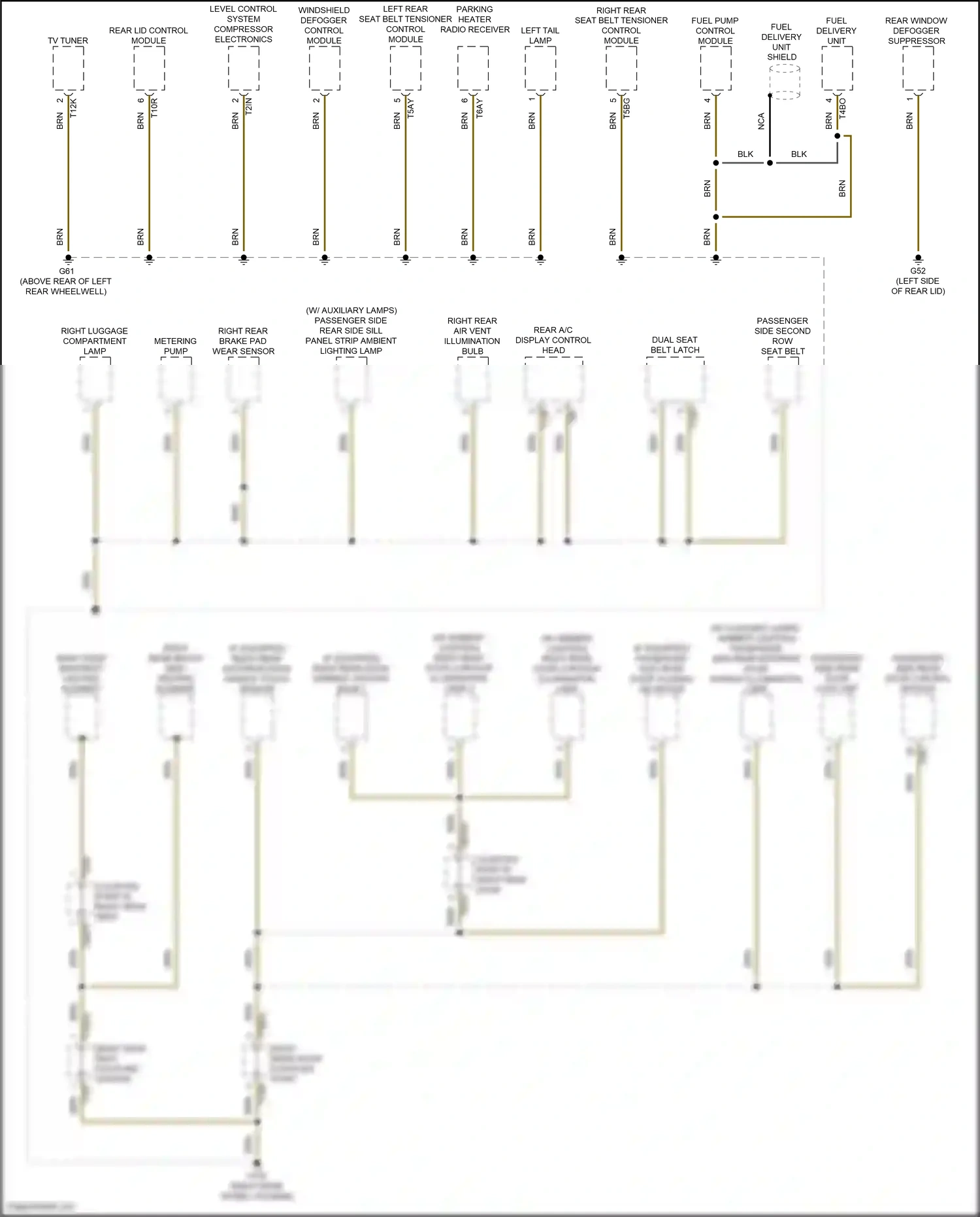 Audi RS7 II (2019-2024) level control system compressor electronics wiring diagram  (3 of 4)