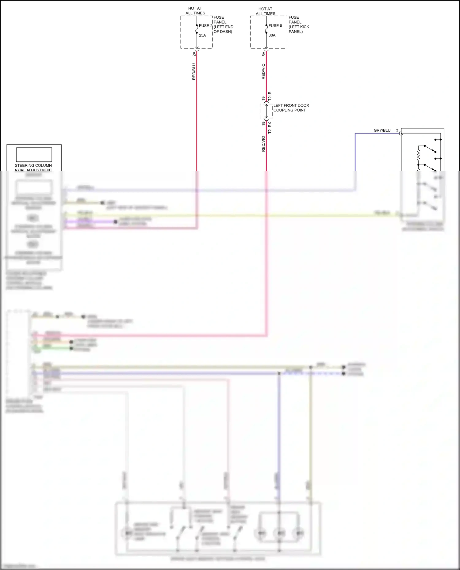 Audi RS7 II (2019-2024) power adjustable steering column control module wiring diagram  (4 of 4)