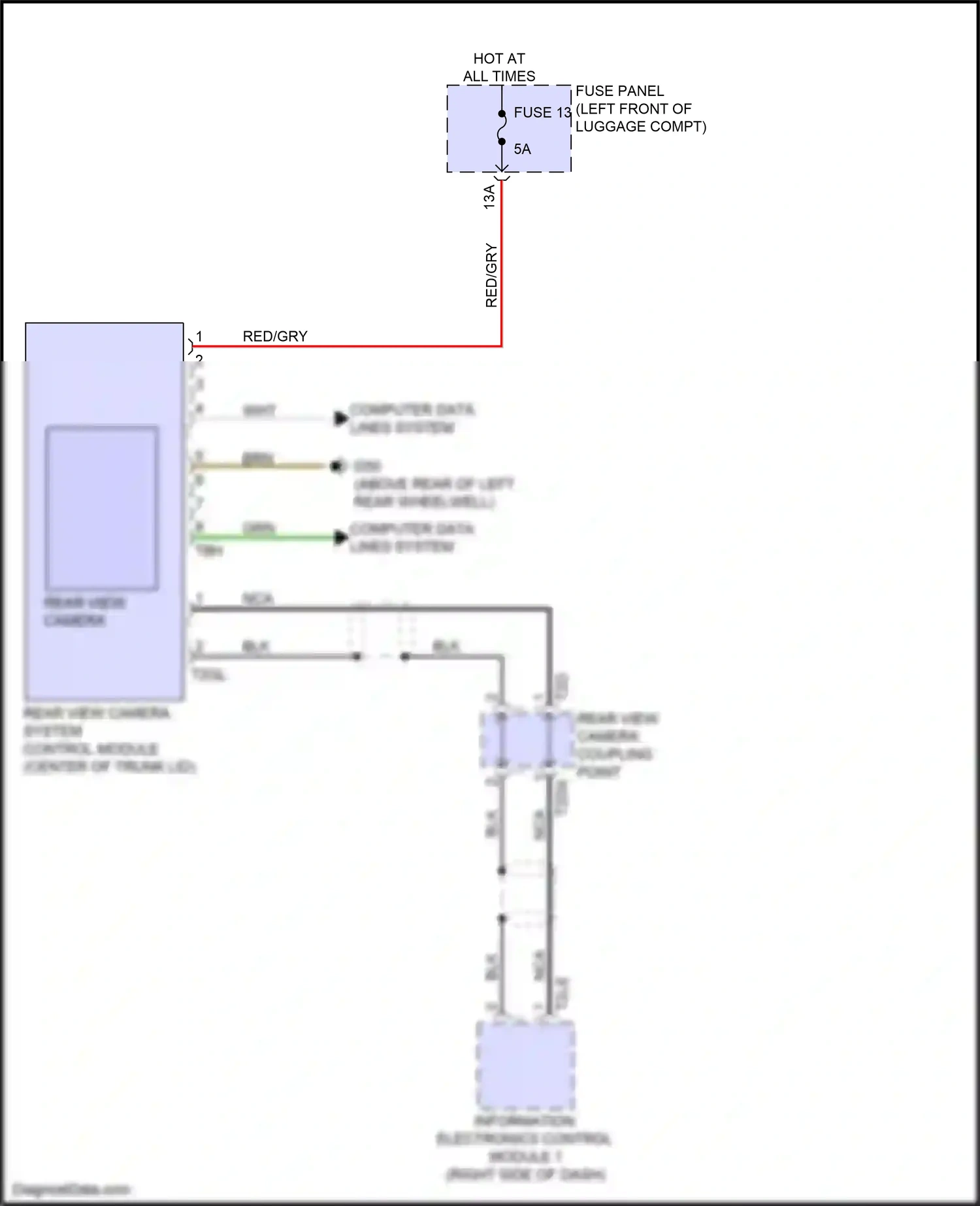 Audi RS7 II (2019-2024) rear view camera system control module wiring diagram  (10 of 10)