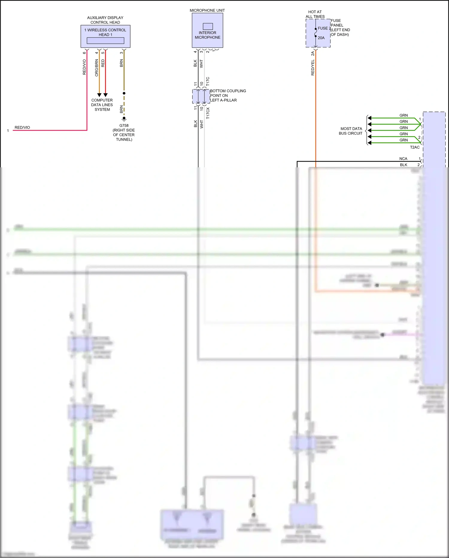 Audi RS7 II (2019-2024) rear view camera system control module wiring diagram  (3 of 10)