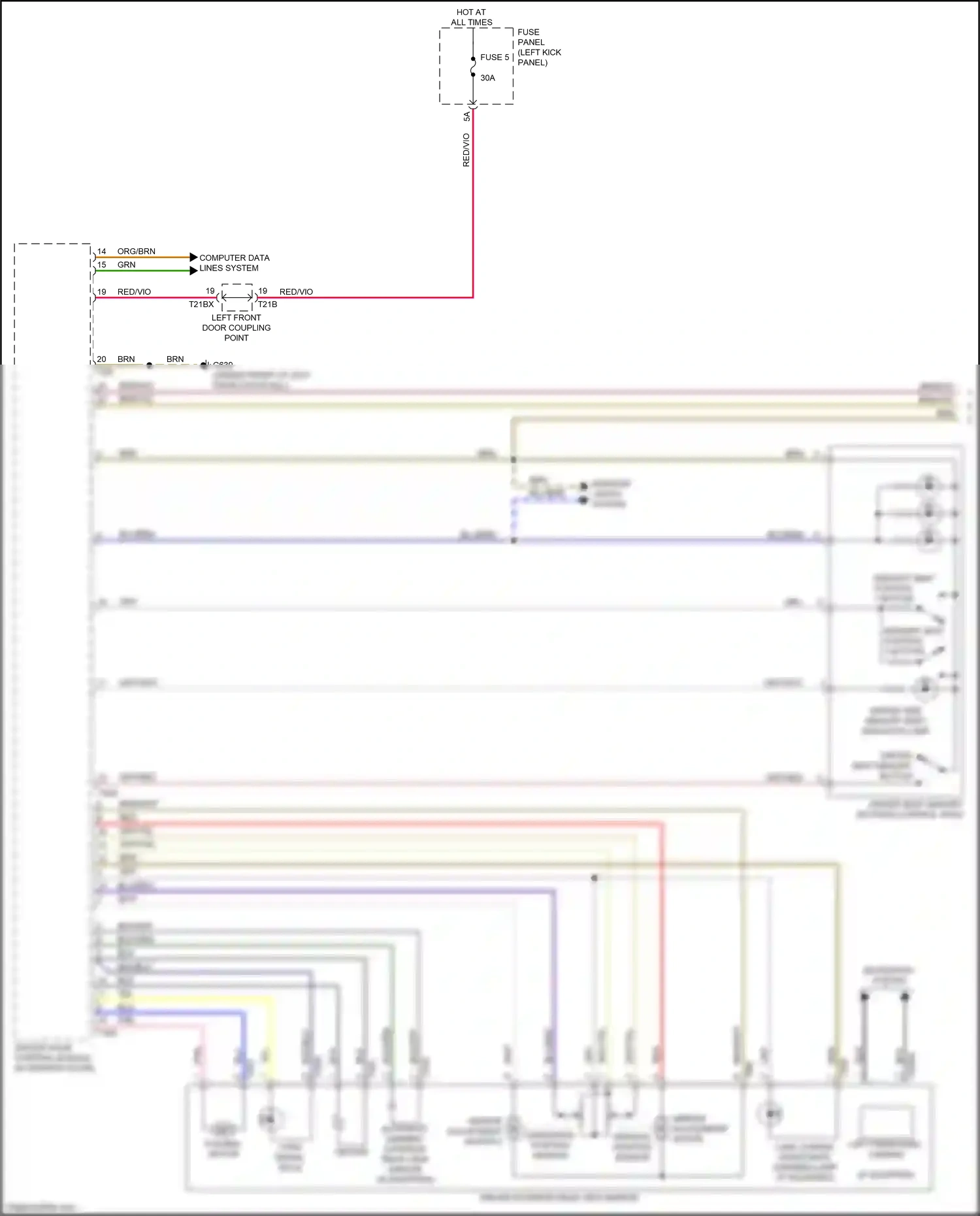 Audi RS7 II (2019-2024) vertical position sensor wiring diagram  (1 of 2)