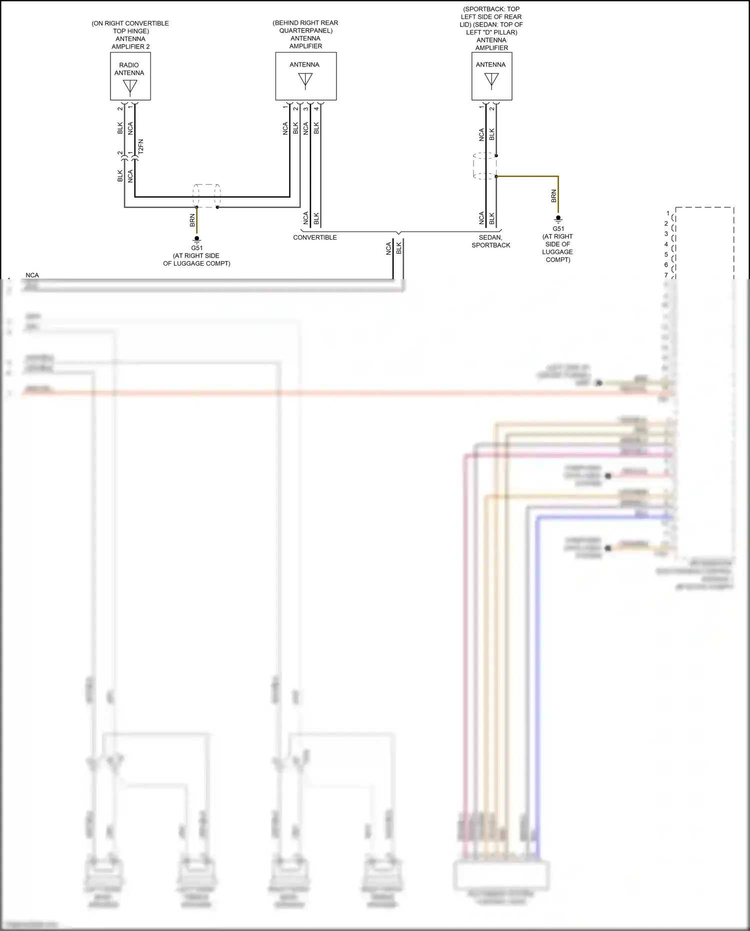Wiring diagram antenna amplifier for Audi S3 8V facelift (2016-2020) (4 of 8)