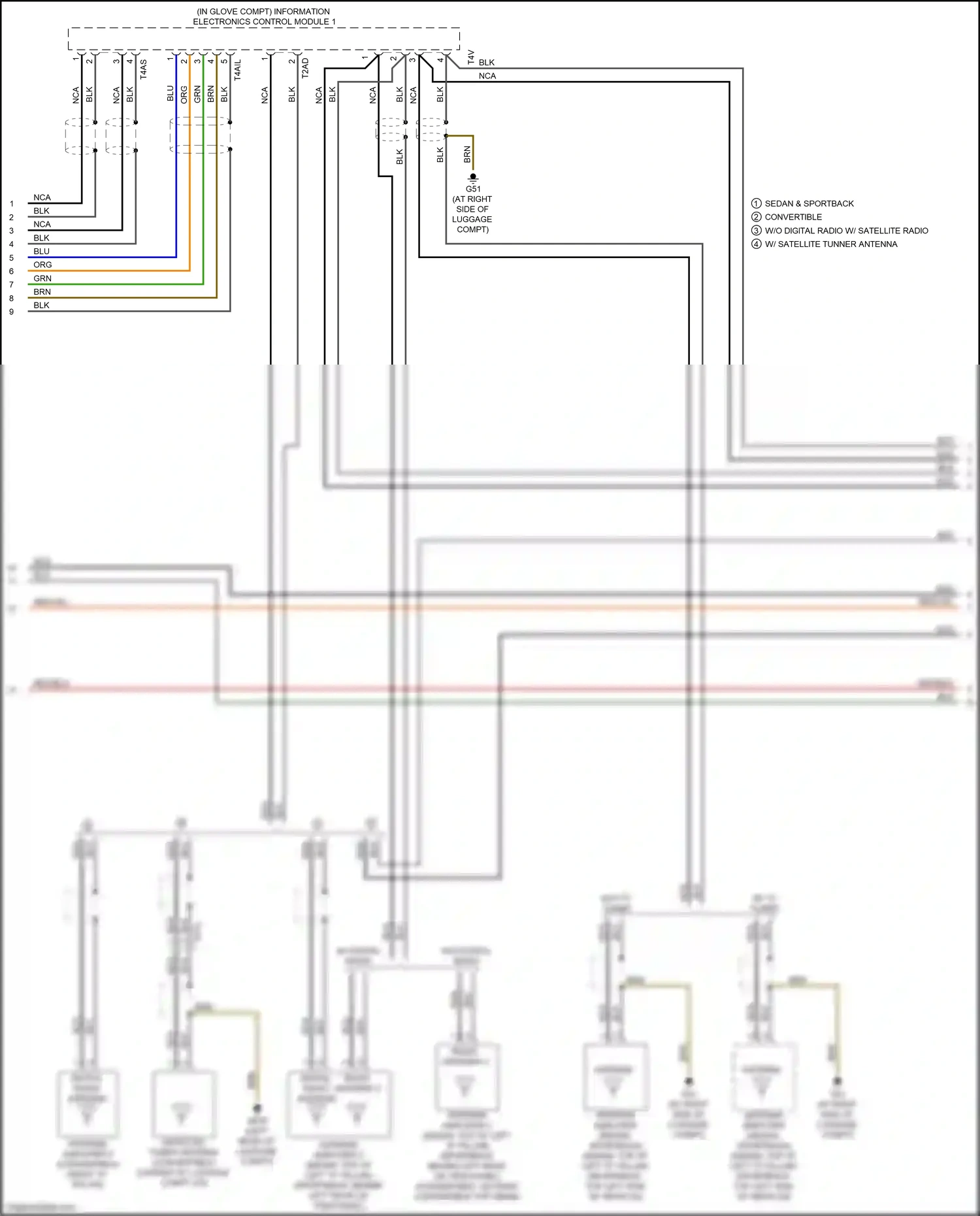 Wiring diagram antenna amplifier for Audi S3 8V facelift (2016-2020) (1 of 8)