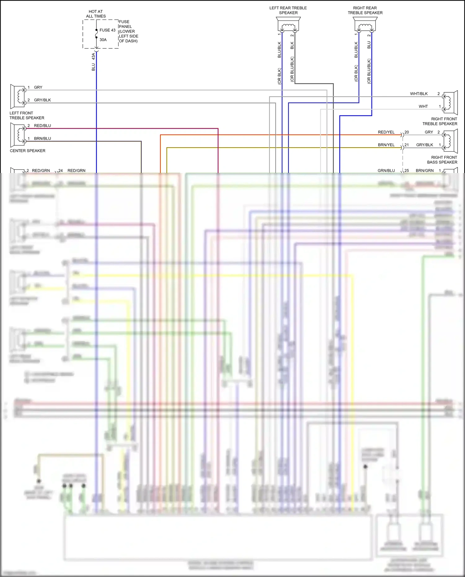 Wiring diagram center speaker for Audi S3 8V facelift (2016-2020) (7 of 8)