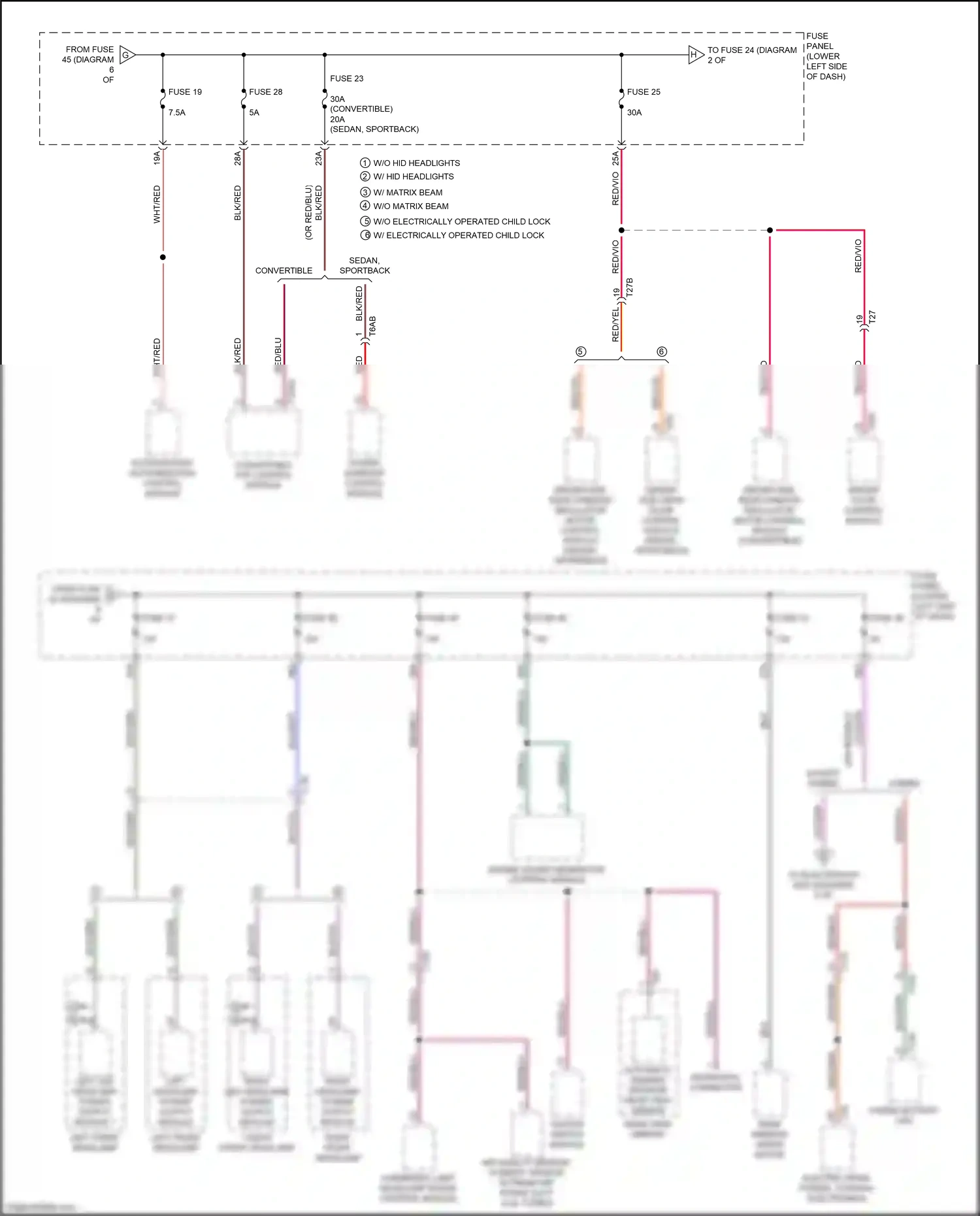 Wiring diagram diagnostic connector for Audi S3 8V facelift (2016-2020) (3 of 3)