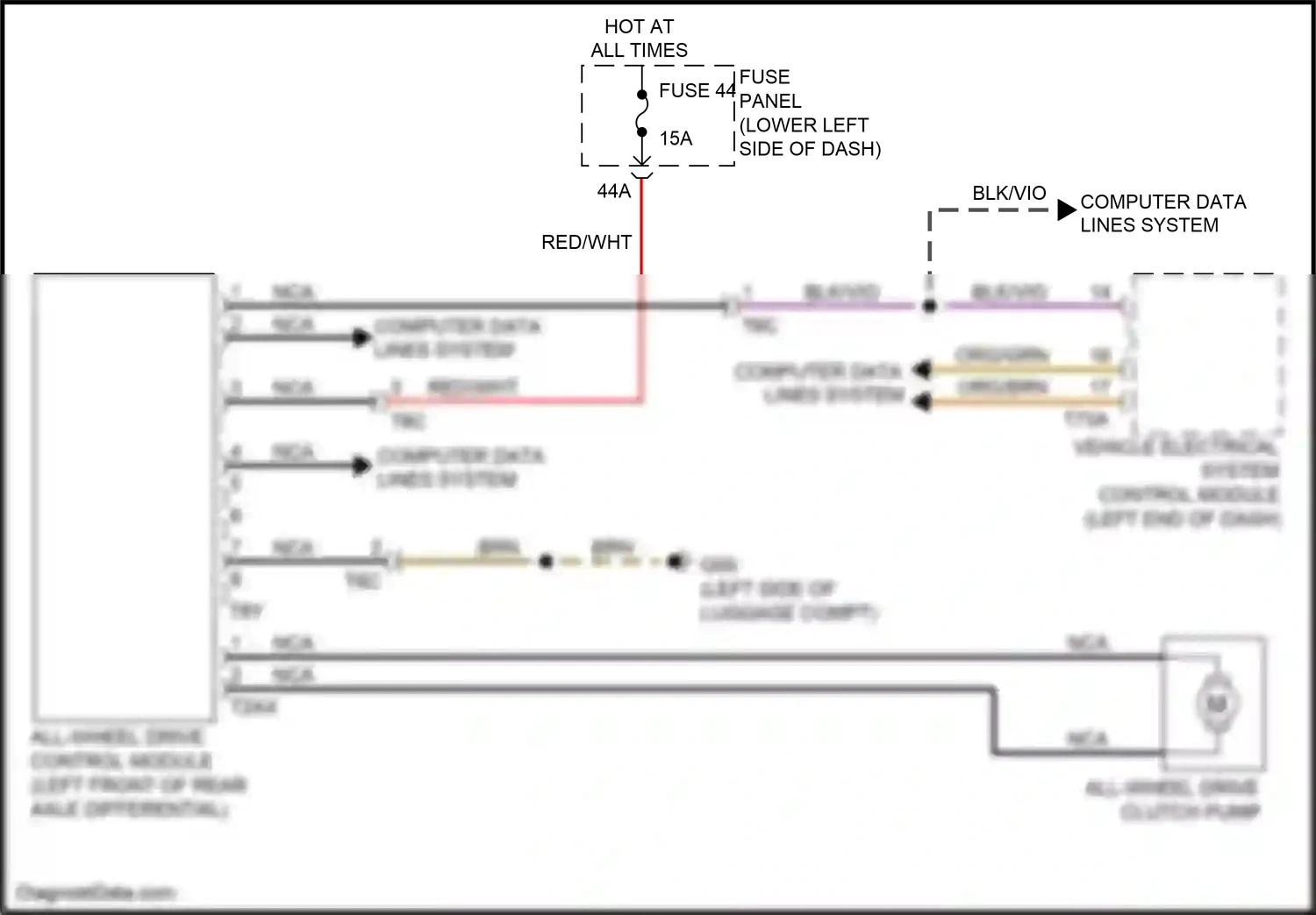 Wiring diagram fuse 44 for Audi S3 8V facelift (2016-2020) (1 of 2)