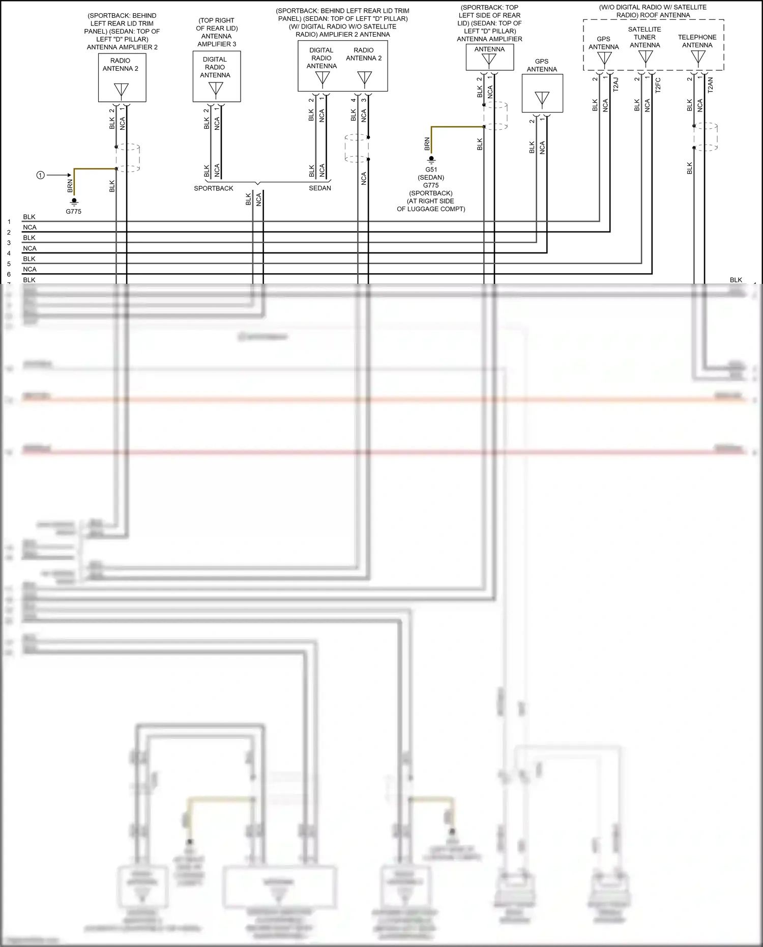 Wiring diagram gps antenna for Audi S3 8V facelift (2016-2020) (7 of 13)
