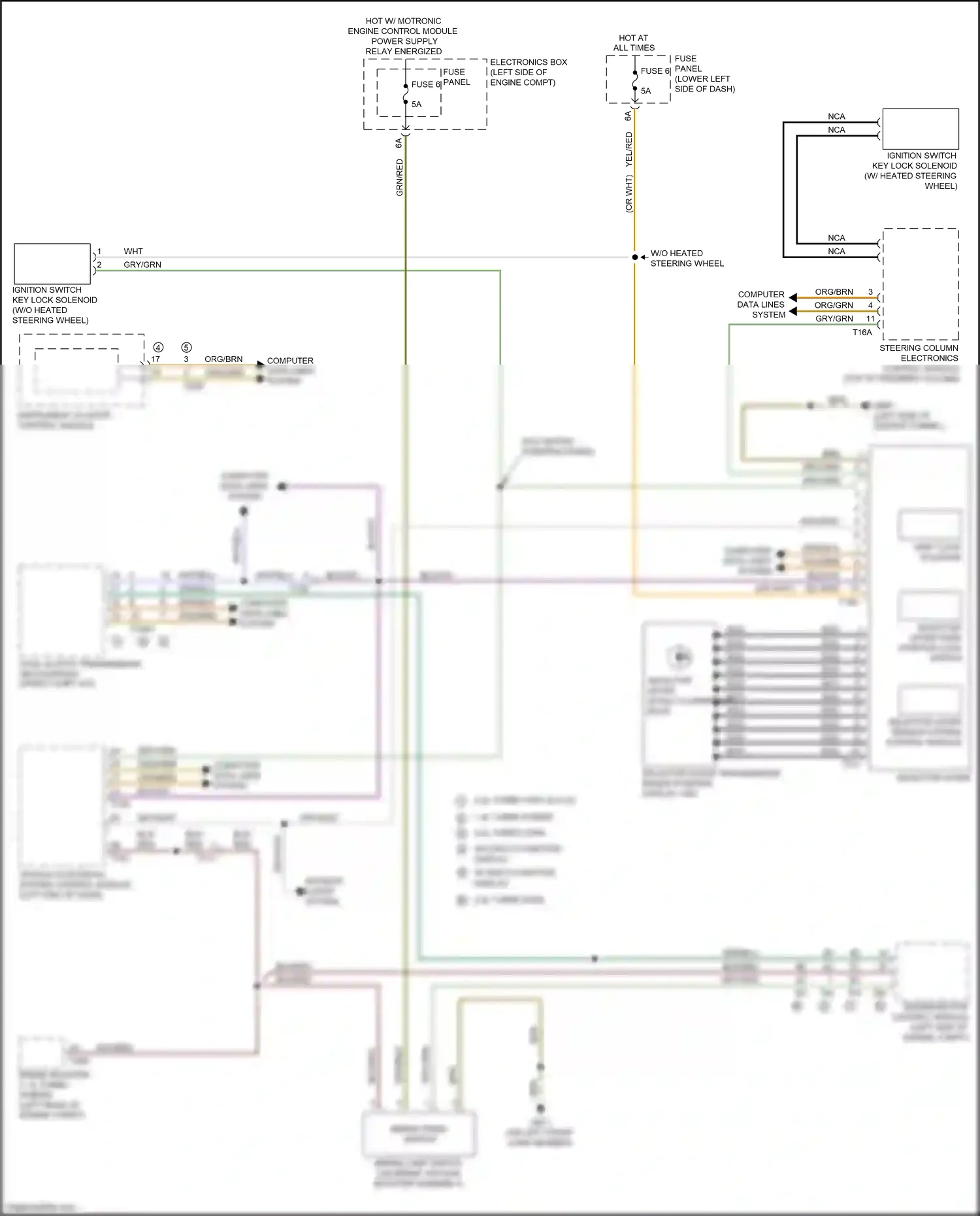 Wiring diagram ignition switch key lock solenoid for Audi S3 8V facelift (2016-2020) (2 of 4)