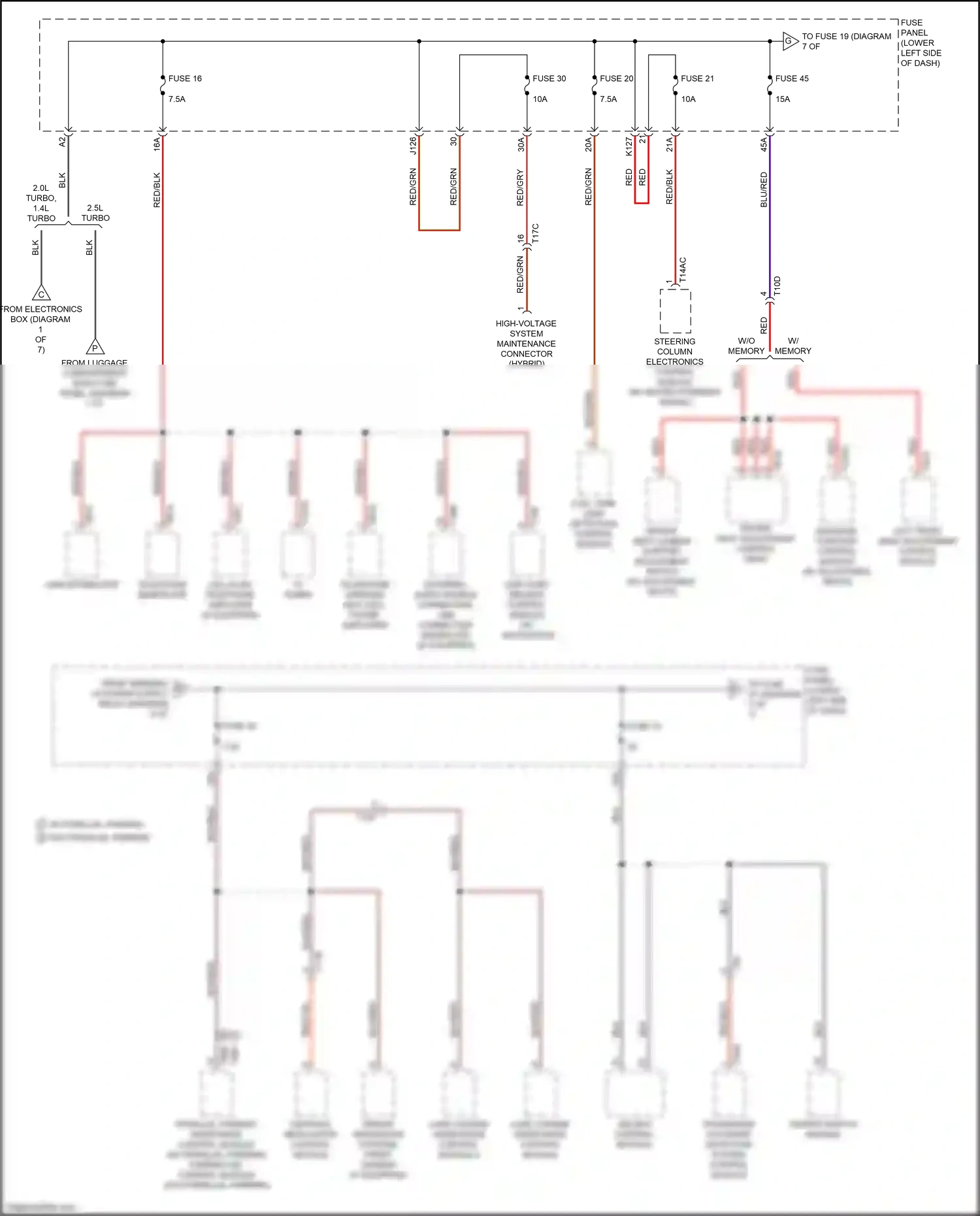 Wiring diagram parking aid control module for Audi S3 8V facelift (2016-2020) (2 of 2)