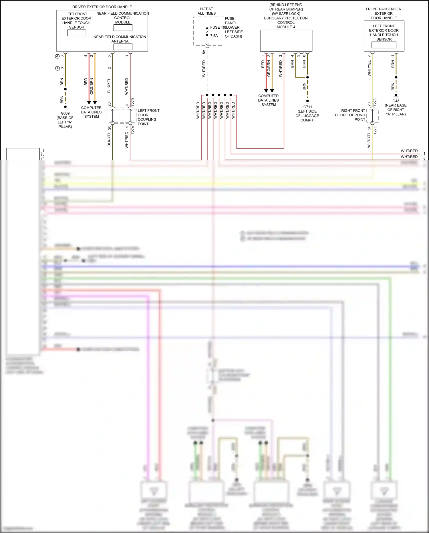 Audi S3 8Y (2020-2024) left access/start authorization antenna wiring diagram  (1 of 1)
