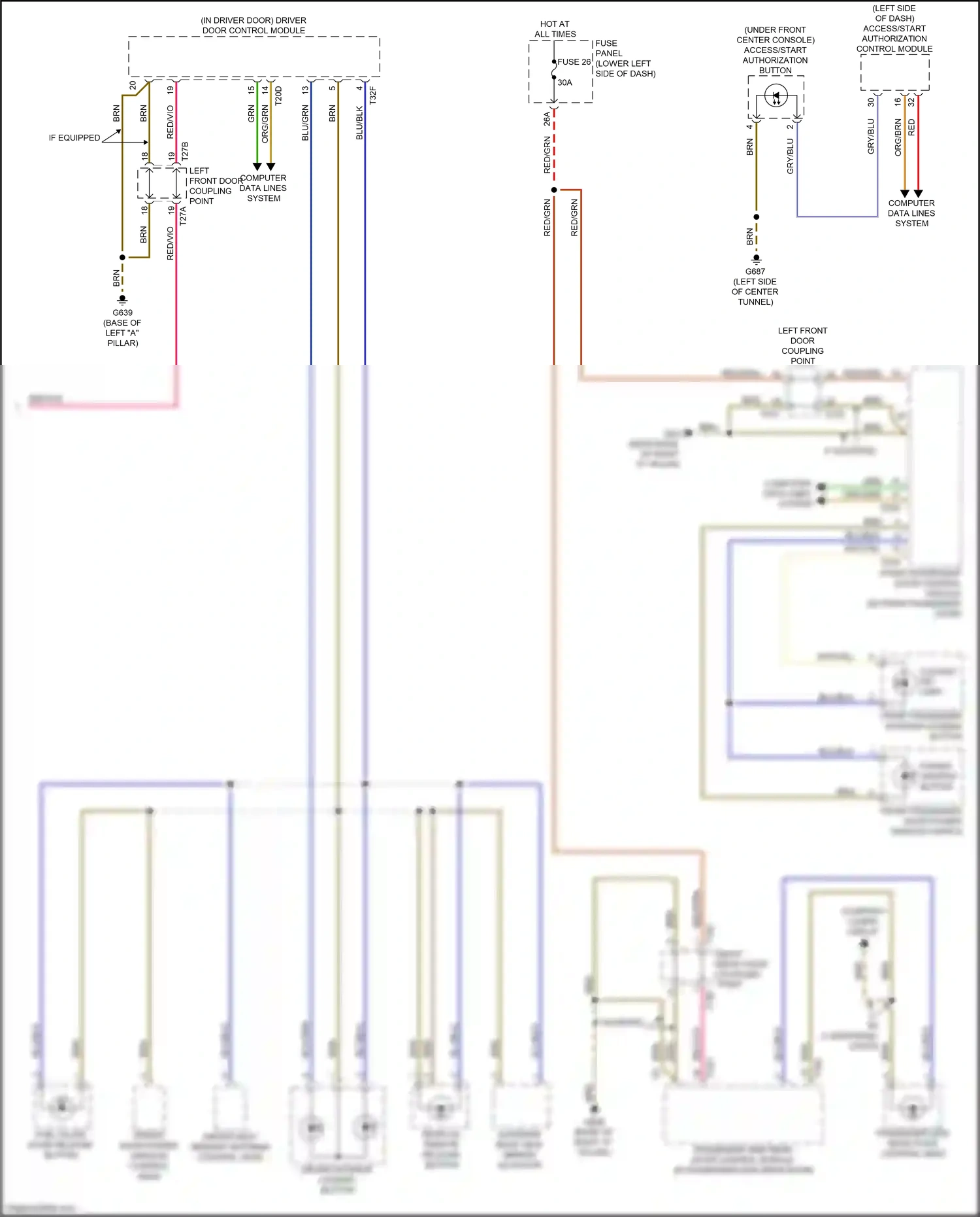 Audi S3 8Y (2020-2024) left front door coupling point wiring diagram  (16 of 23)