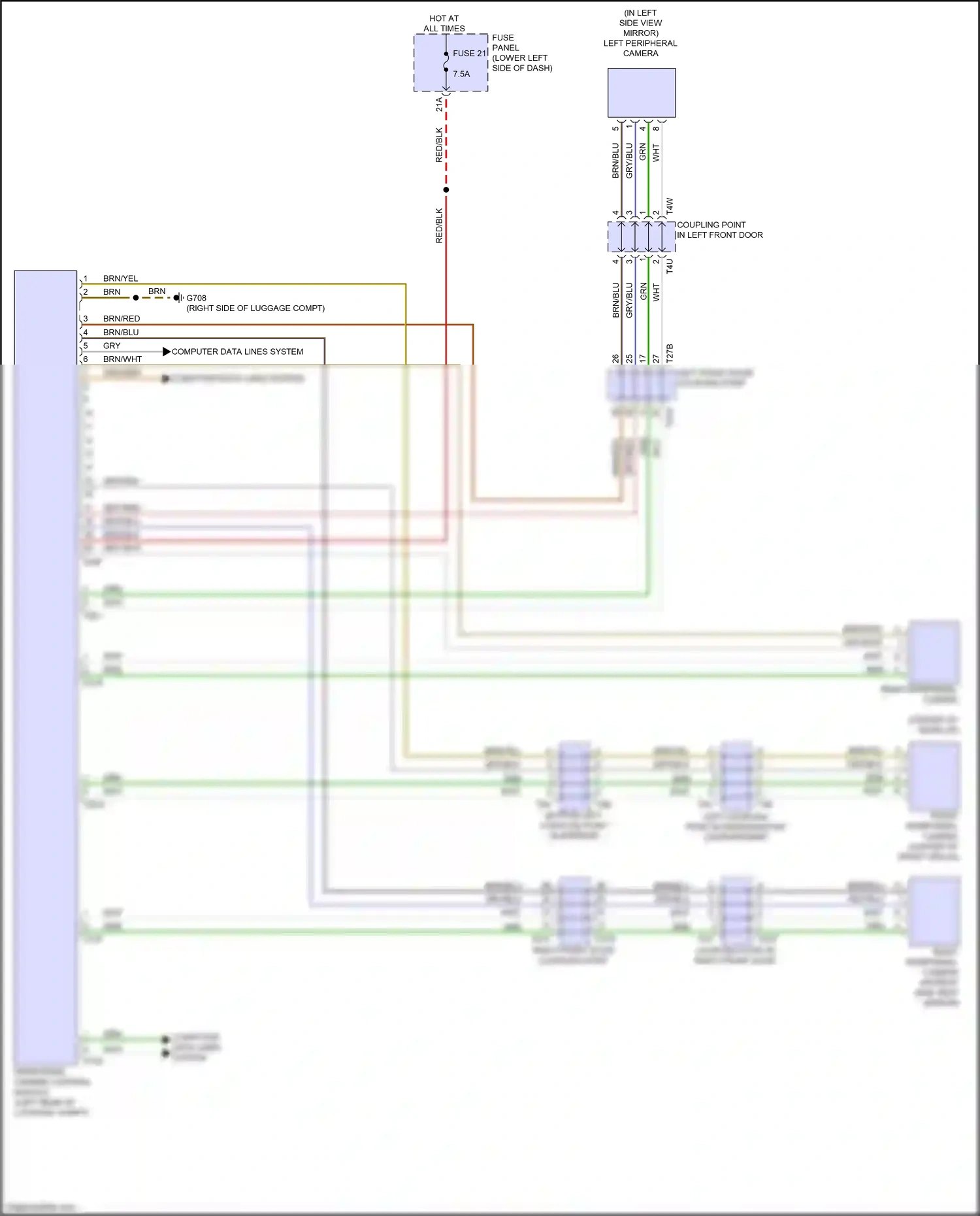 Audi S3 8Y (2020-2024) left peripheral camera wiring diagram  (1 of 1)