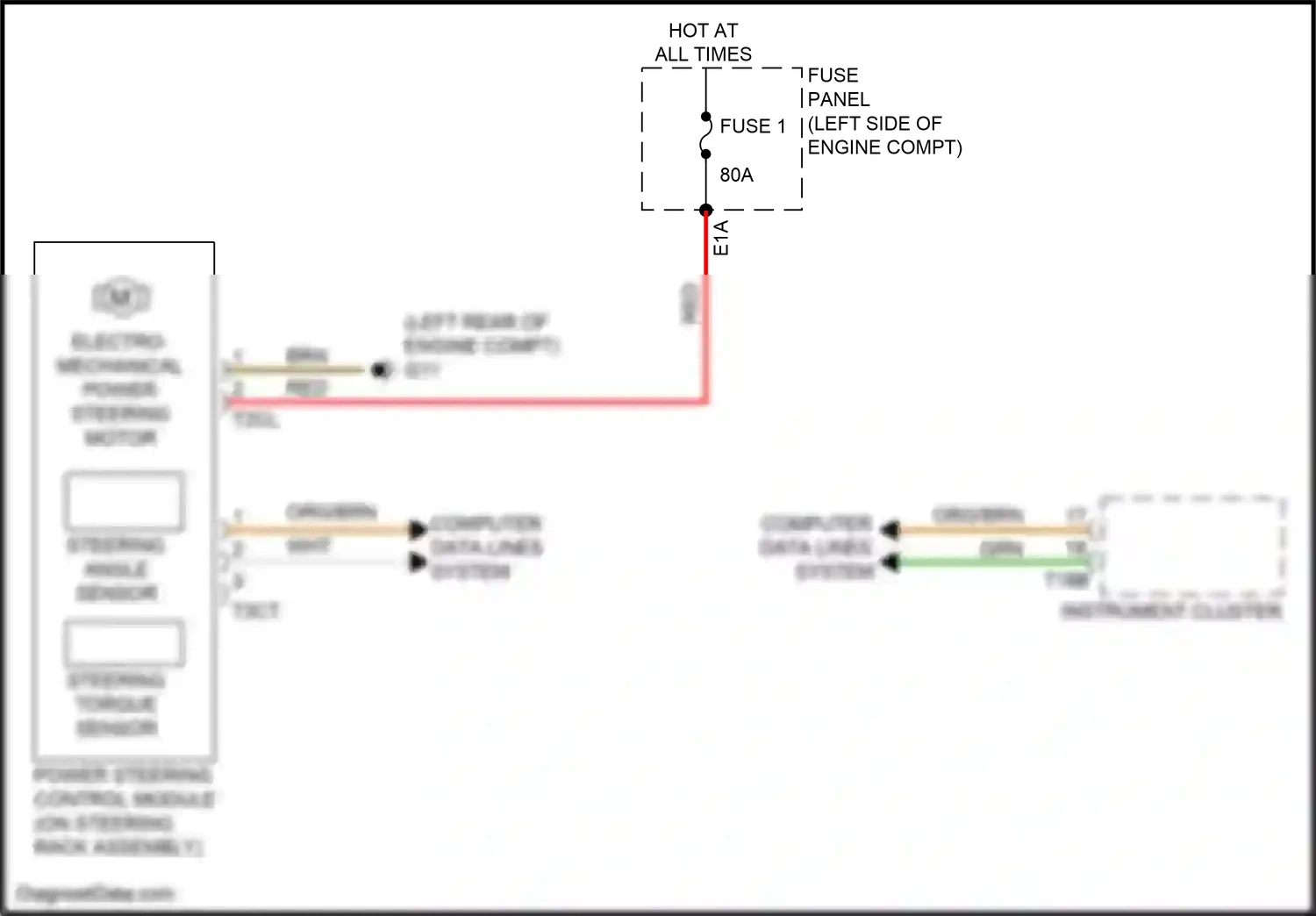 Audi S3 8Y (2020-2024) steering angle sensor wiring diagram  (2 of 2)