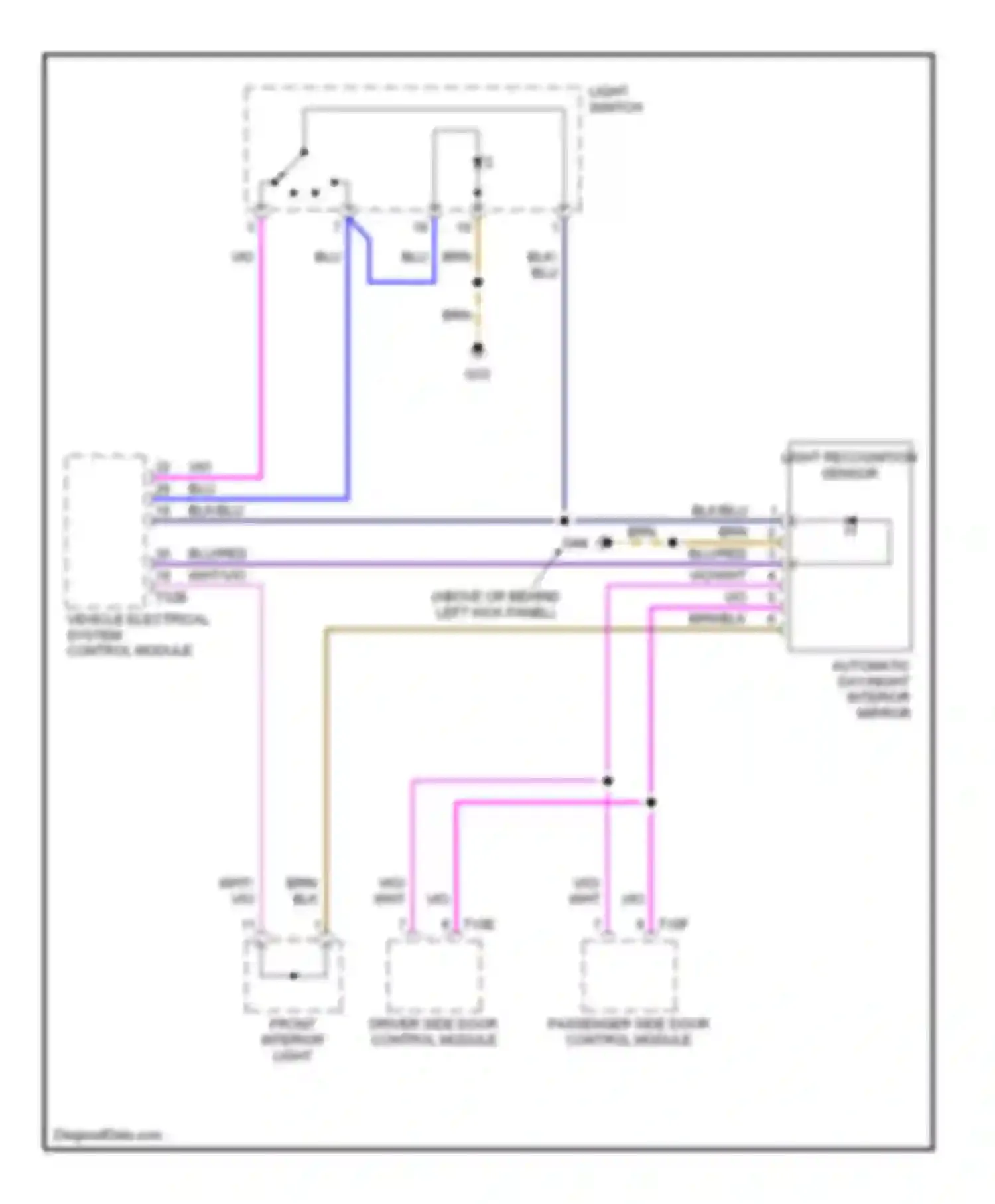 Wiring diagram front interior light for Audi S4 B7 (2004-2008) (1 of 2)