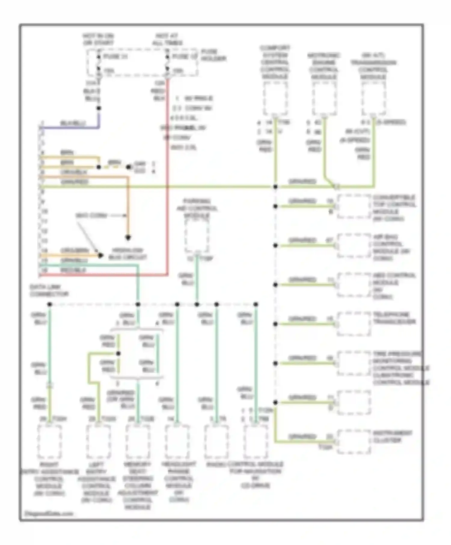 Wiring diagram high/low bus circuit for Audi S4 B7 (2004-2008) (1 of 1)
