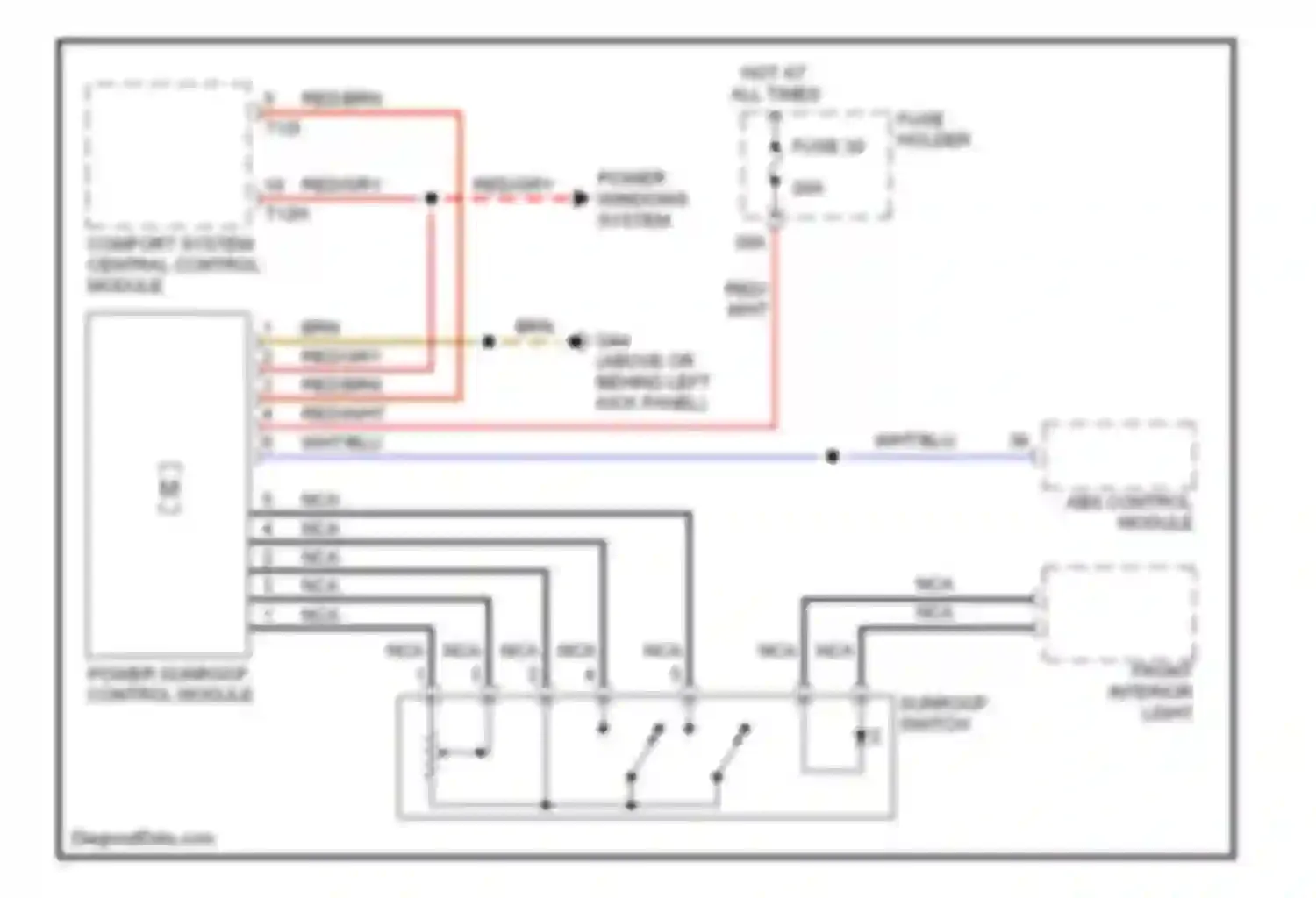 Wiring diagram power sunroof control module for Audi S4 B7 (2004-2008)