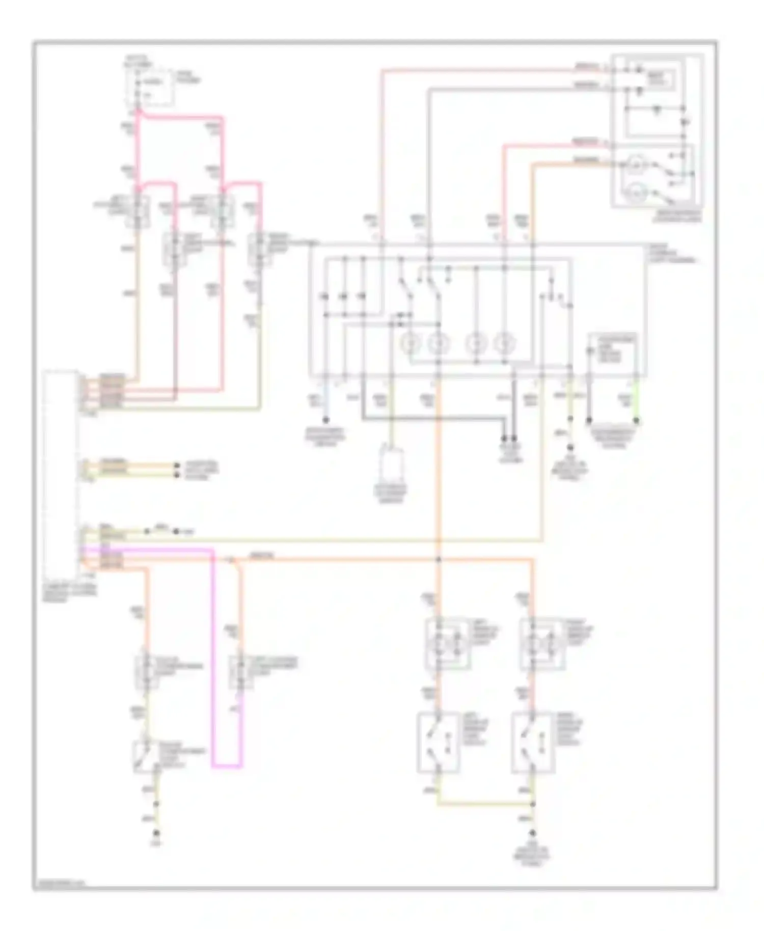 Wiring diagram left make-up mirror light switch for Audi S4 B7 (2004-2008) (2 of 2)