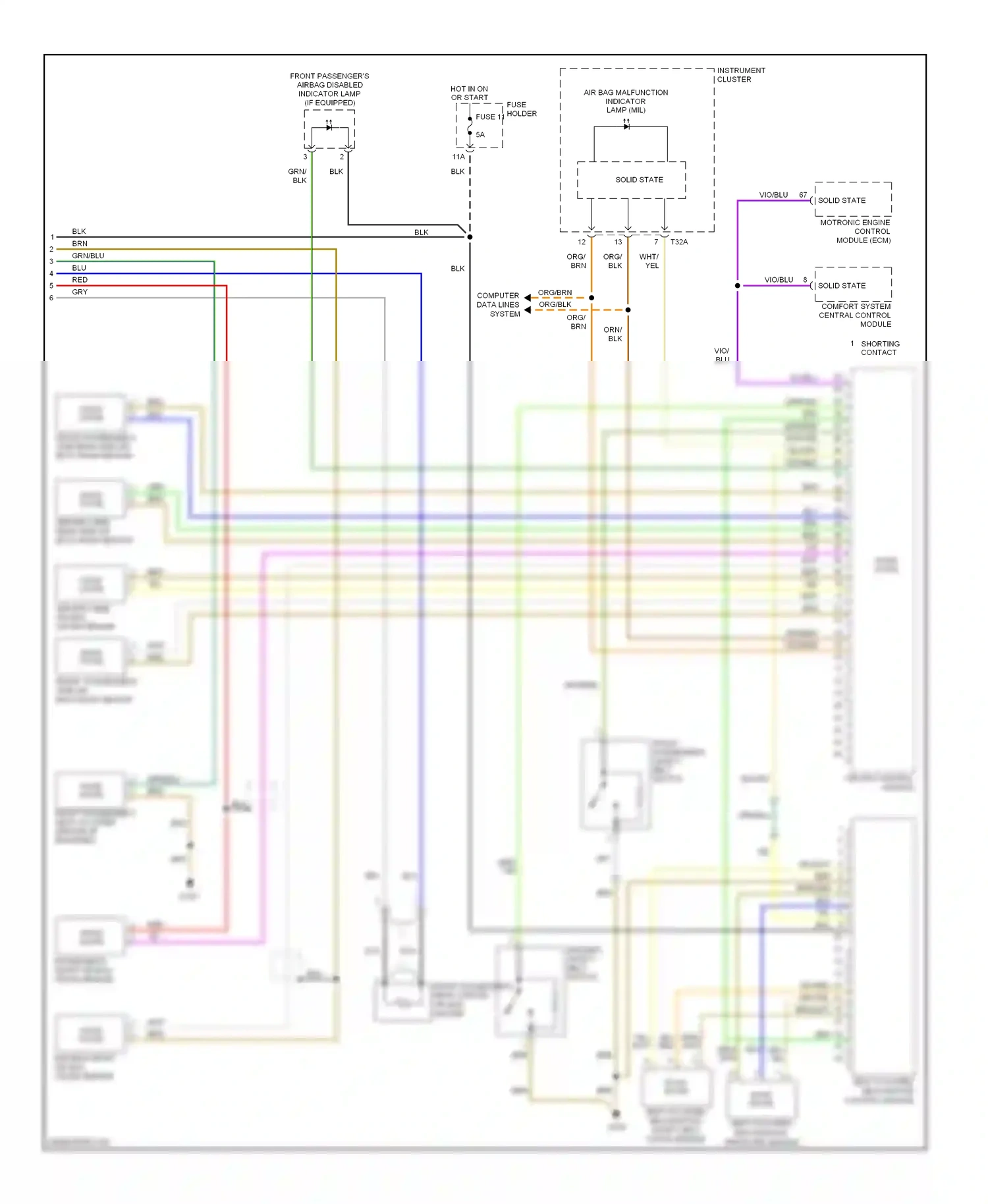 Audi S4 B7 (2004-2008) motronic engine control module (ecm) wiring diagram  (1 of 1)