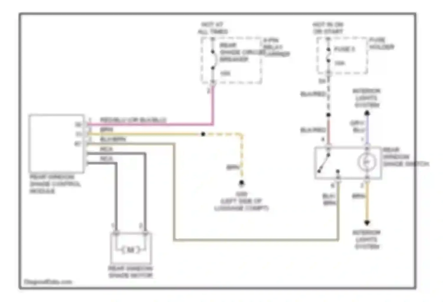 Wiring diagram rear window shade switch for Audi S4 B7 (2004-2008) (2 of 2)