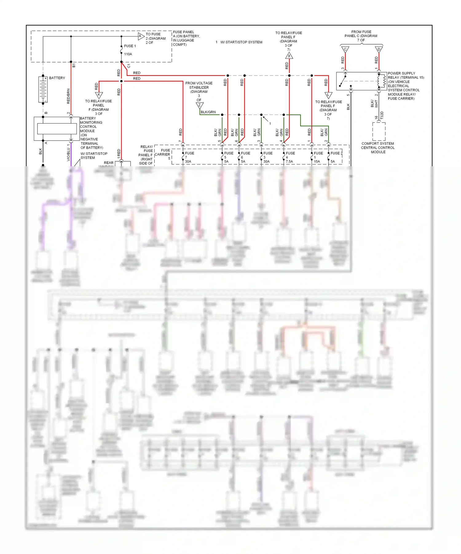 Wiring diagram 18 pin connector for Audi S4 B8 facelift (2011-2015) (2 of 2)