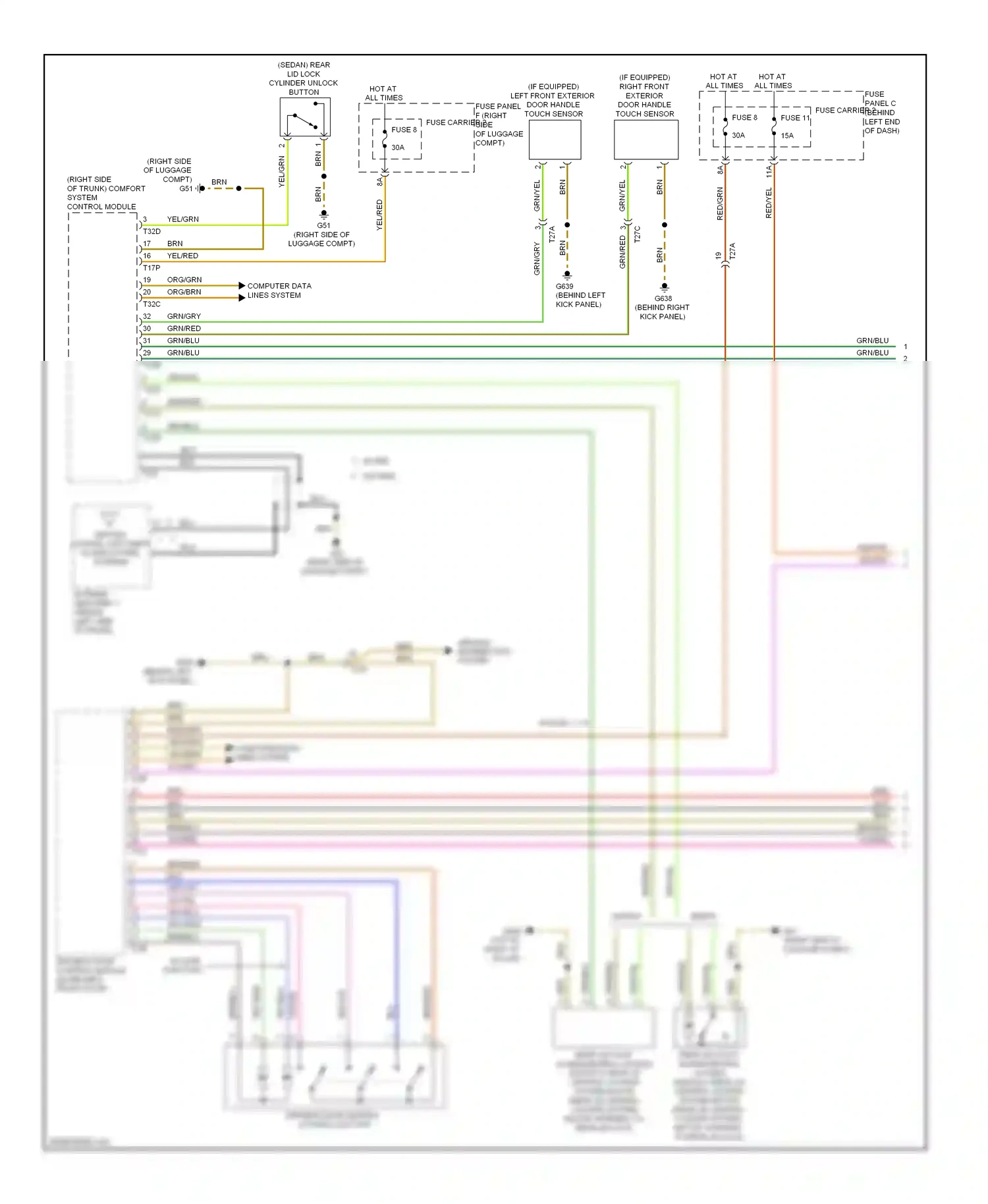 Wiring diagram fuse panel c (behind for Audi S4 B8 facelift (2011-2015) (2 of 3)