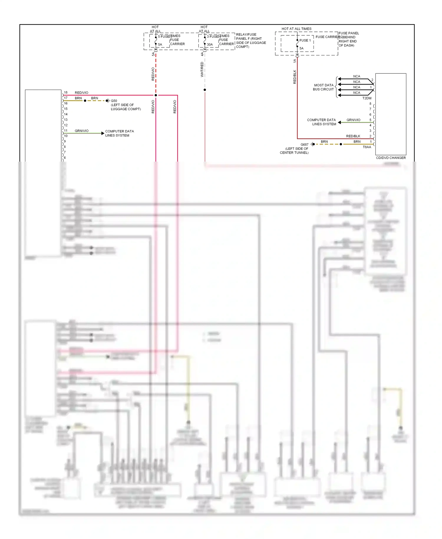 Wiring diagram most data bus circuit for Audi S4 B8 facelift (2011-2015) (5 of 15)