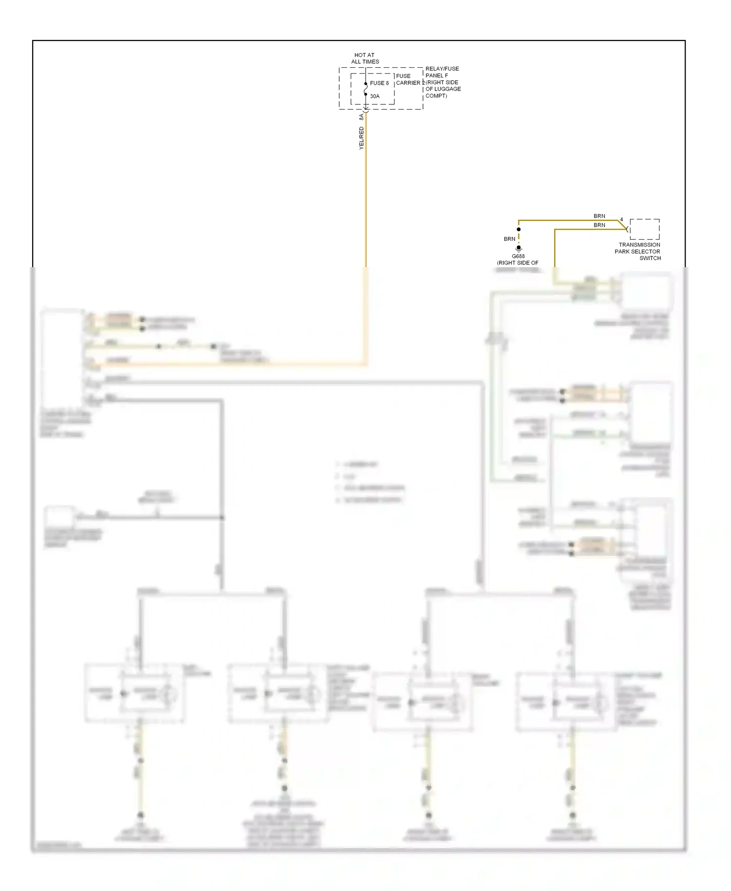 Audi S4 B8 facelift (2011-2015) selector lever sensor system control module (on shifter unit) wiring diagram  (2 of 4)