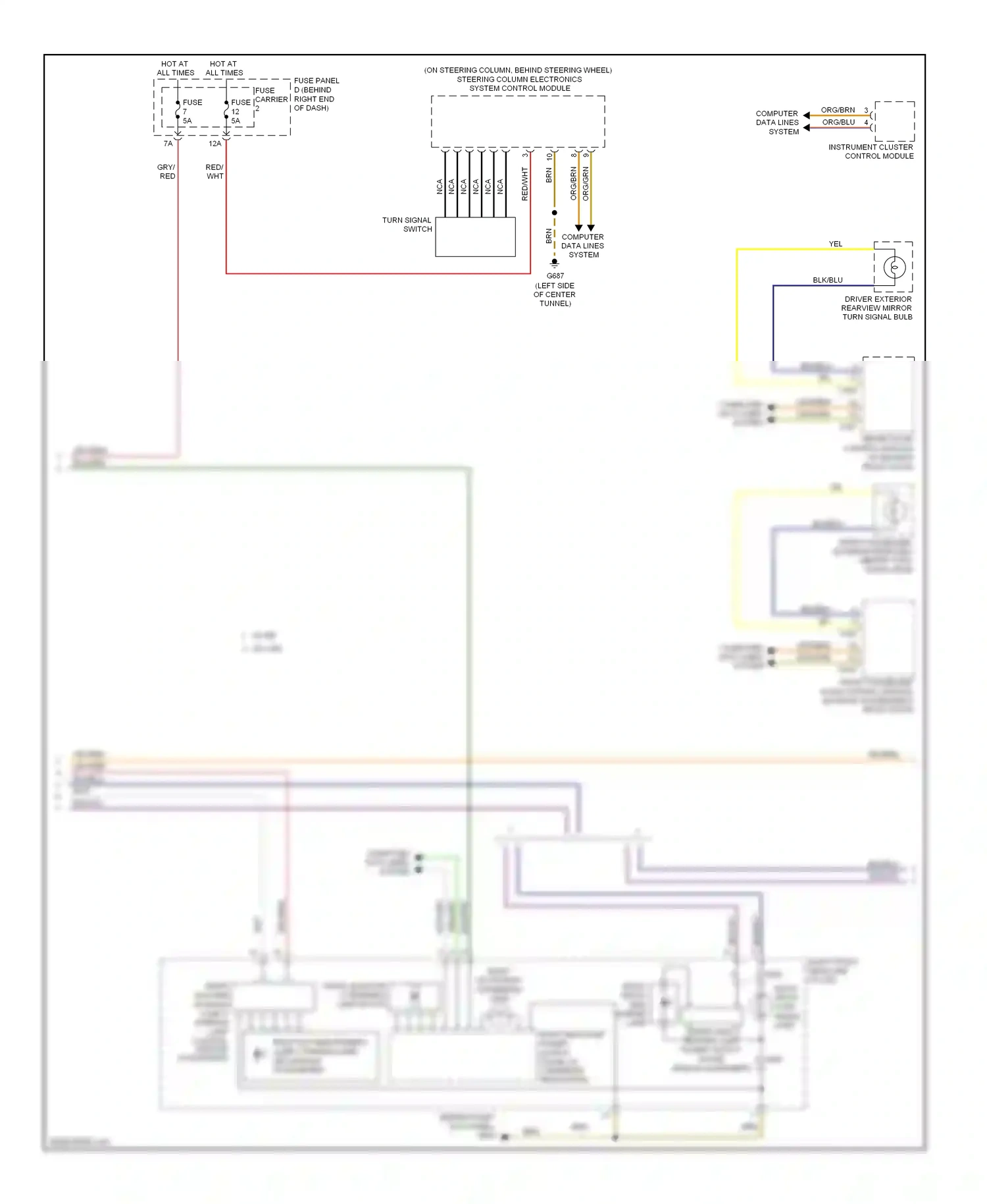 Wiring diagram turn signal switch for Audi S4 B8 facelift (2011-2015) (1 of 2)