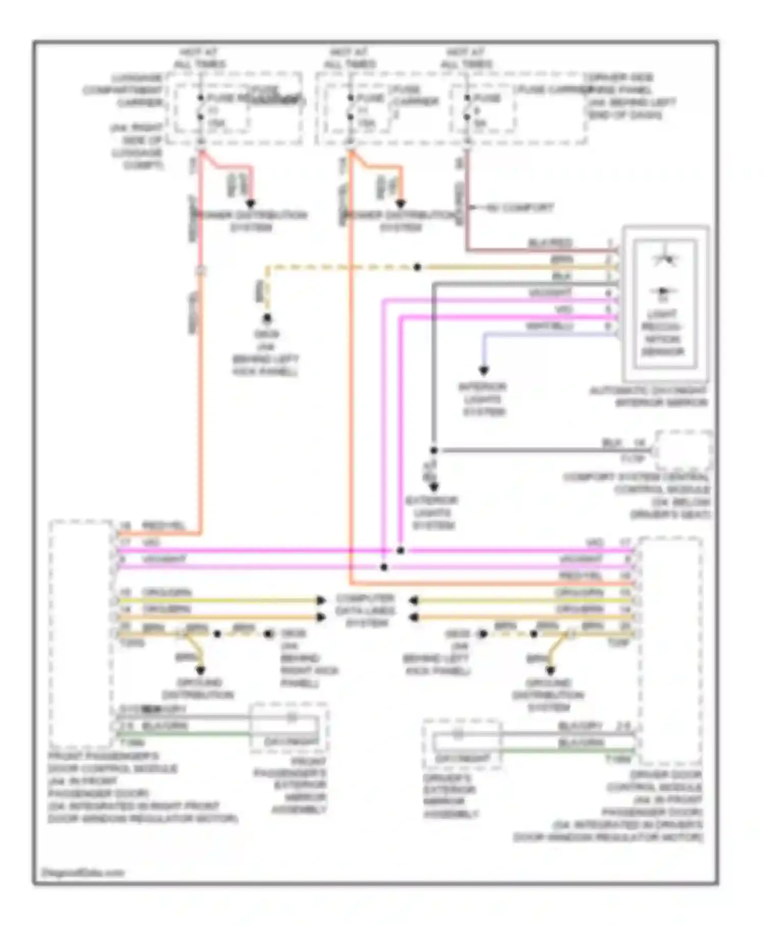 S4 Audi B8 (2008-2011): Automatic day/night mirror circuit, without humidity sensor