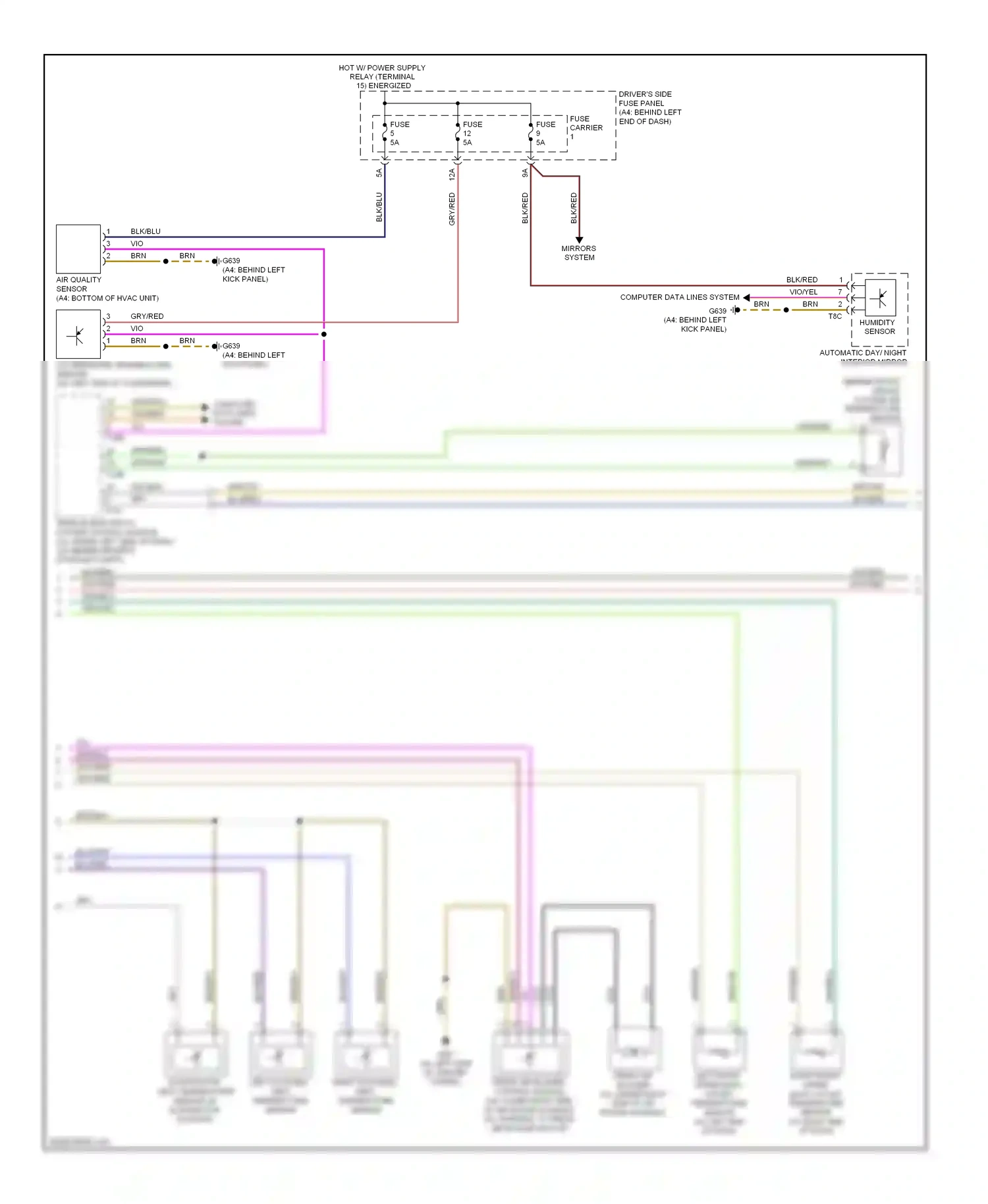 Audi S4 B8 (2008-2011) air quality sensor wiring diagram  (1 of 1)