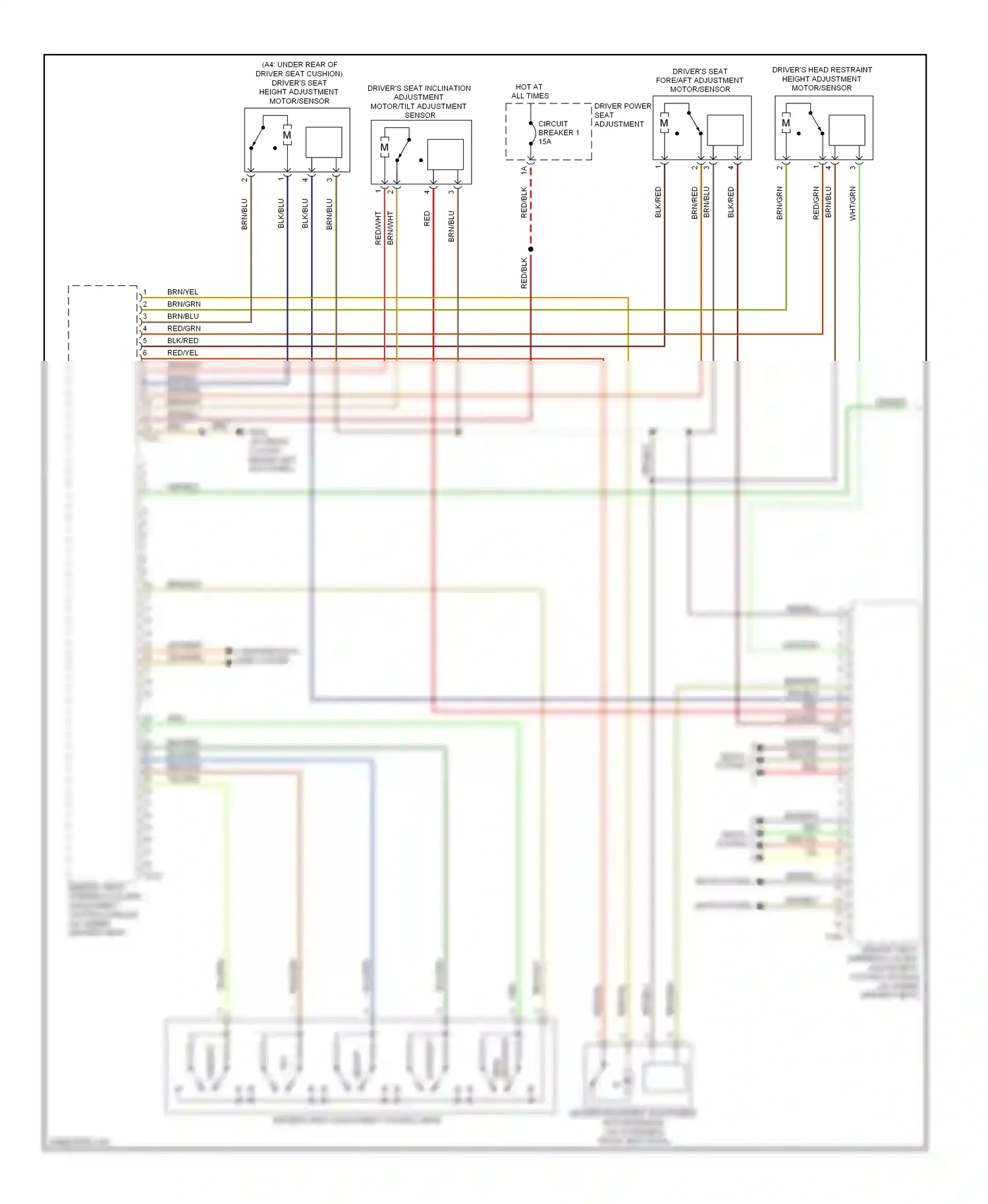 Audi S4 B8 (2008-2011) backrest wiring diagram  (1 of 2)