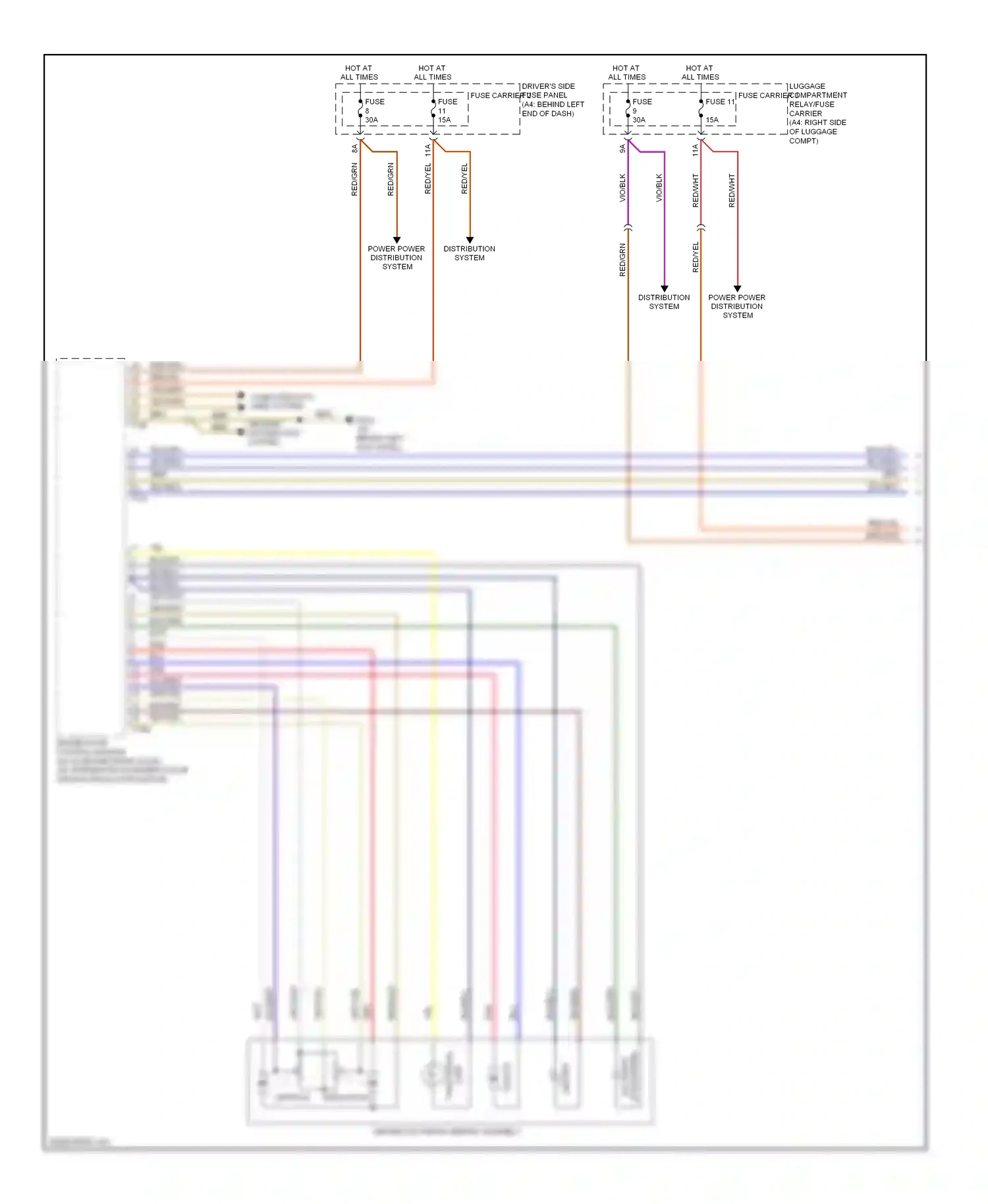 Audi S4 B8 (2008-2011) (behind left kick panel) wiring diagram  (16 of 21)