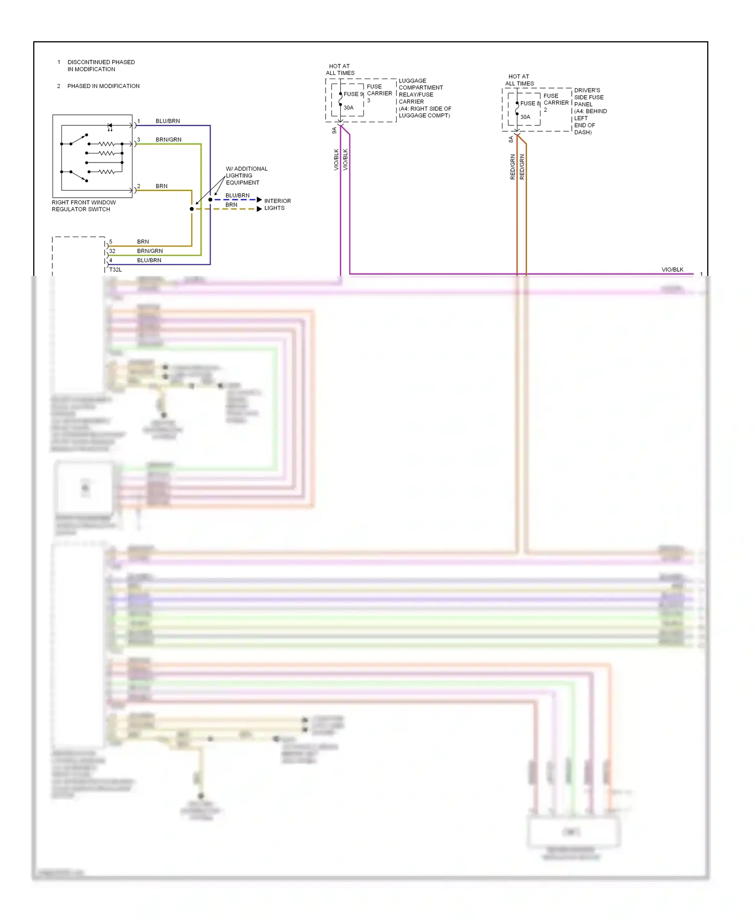 Audi S4 B8 (2008-2011) (behind left kick panel) wiring diagram  (19 of 21)
