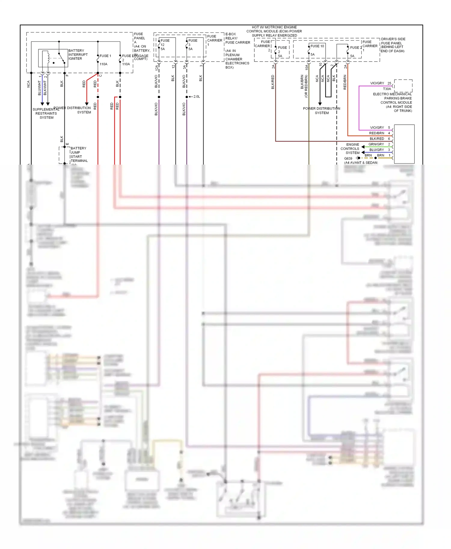 Audi S4 B8 (2008-2011) (behind left kick panel) wiring diagram  (20 of 21)