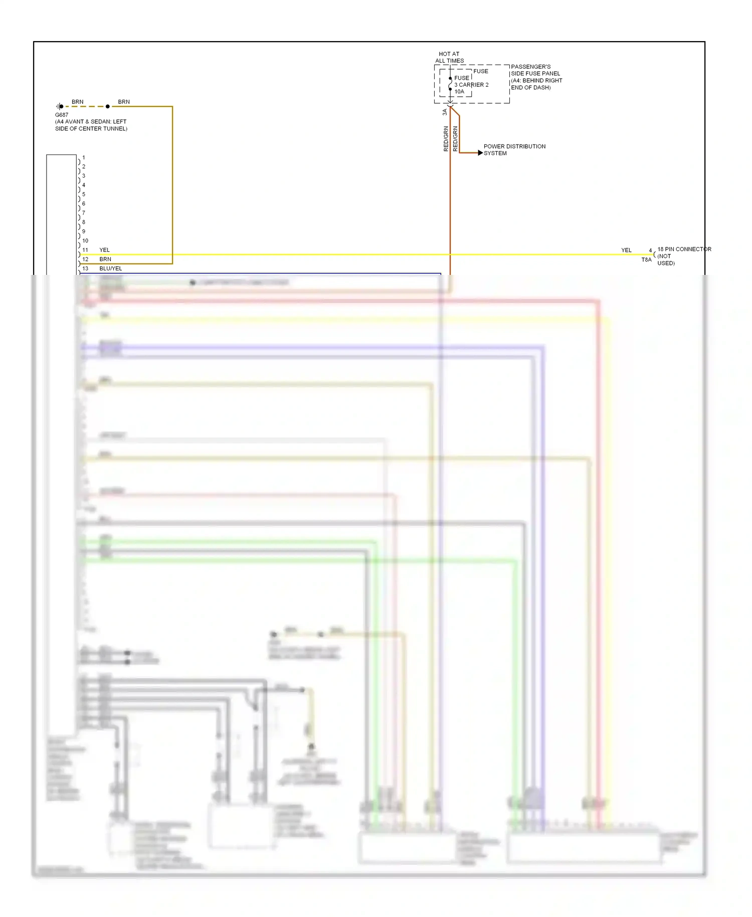 Audi S4 B8 (2008-2011) blu/yel wiring diagram  (5 of 23)
