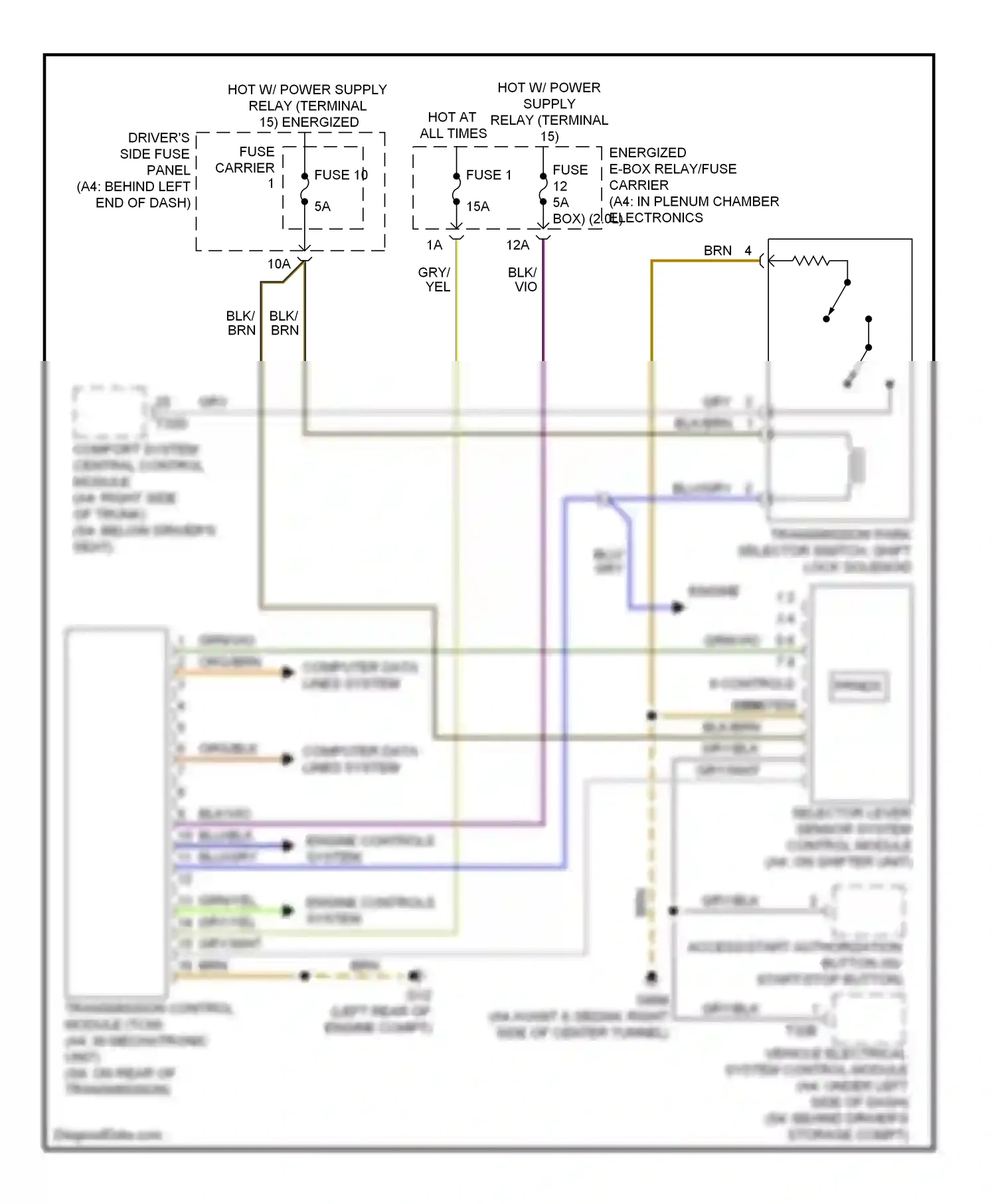 Audi S4 B8 (2008-2011) comfort system central control module wiring diagram  (21 of 23)