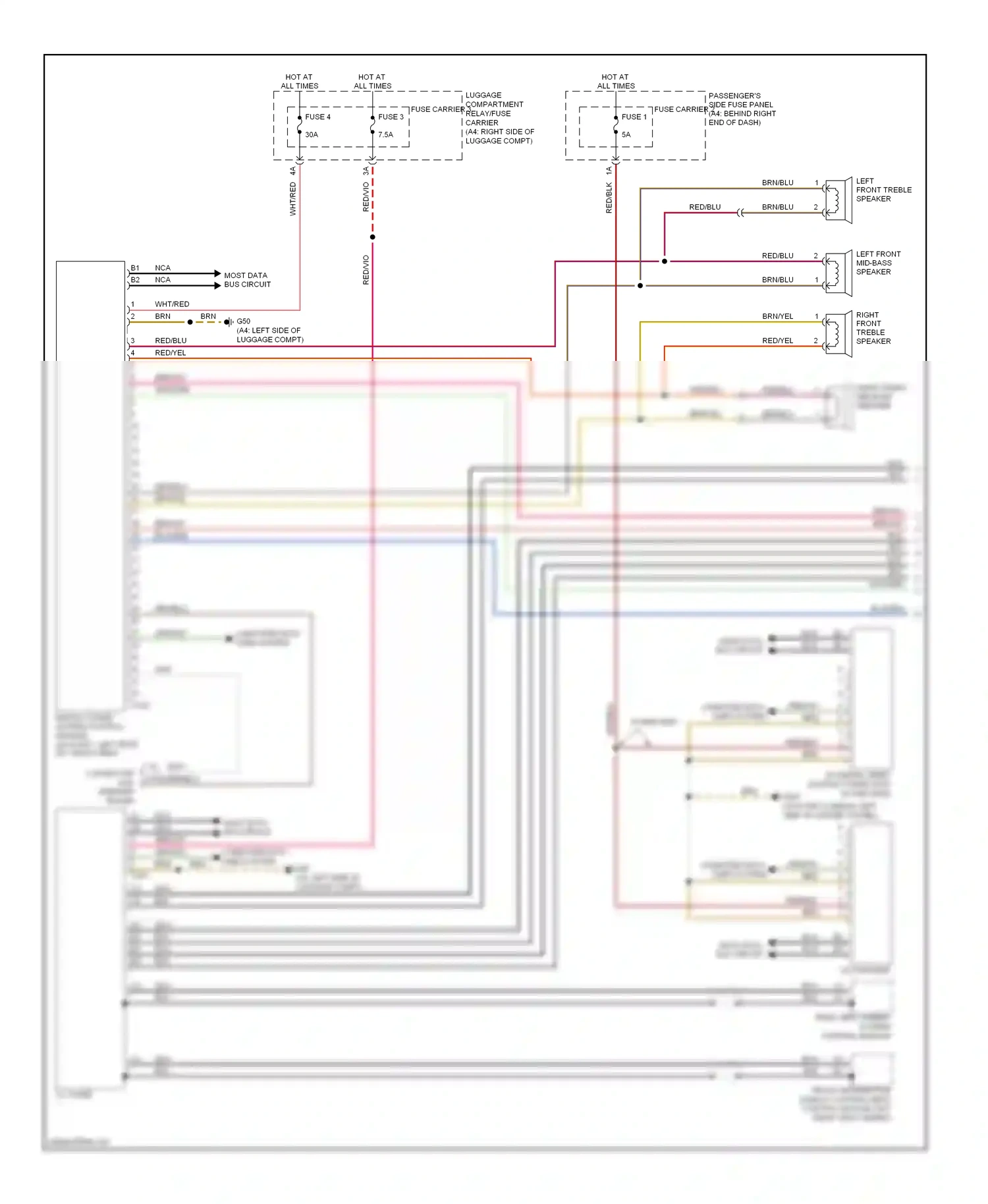 Audi S4 B8 (2008-2011) front information display control head control module (w/o rear view camera) wiring diagram  (1 of 6)