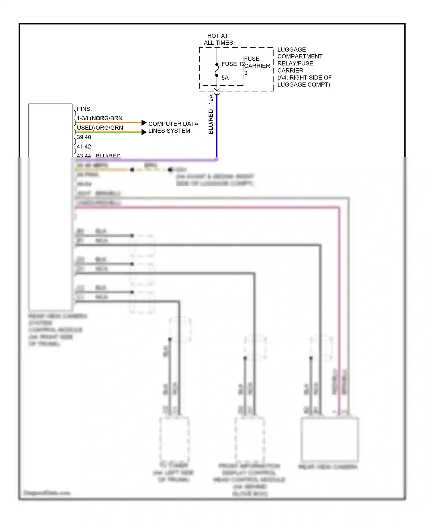 Audi S4 B8 (2008-2011) glove box) wiring diagram  (5 of 5)