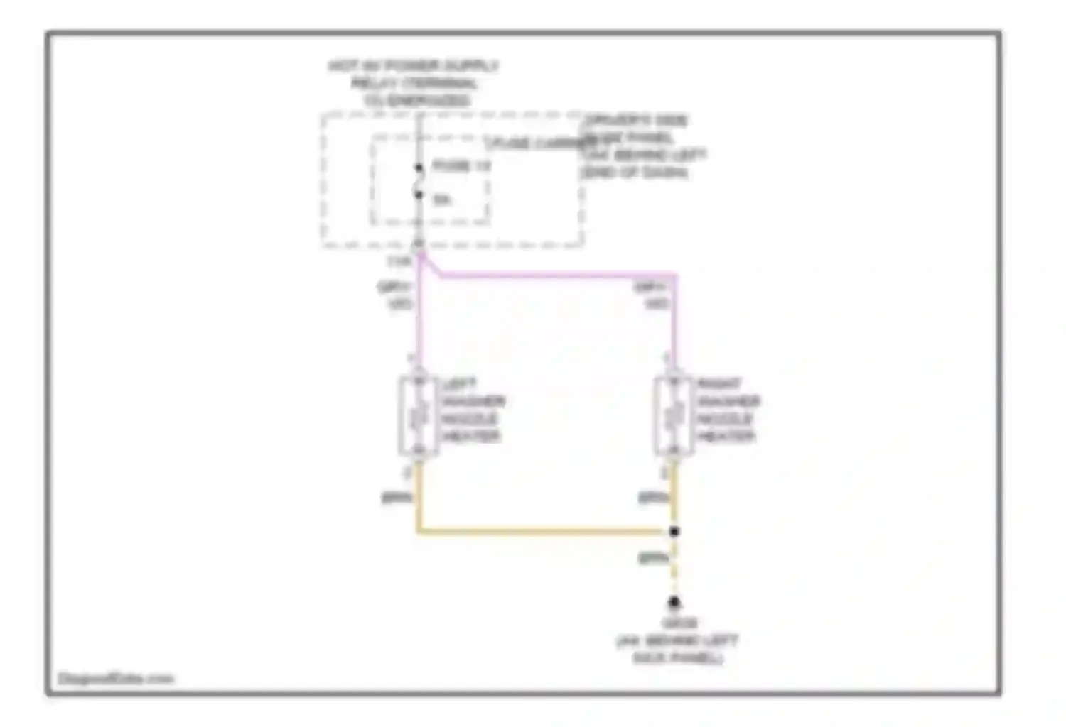 Wiring diagram right washer nozzle heater for Audi S4 B8 (2008-2011)
