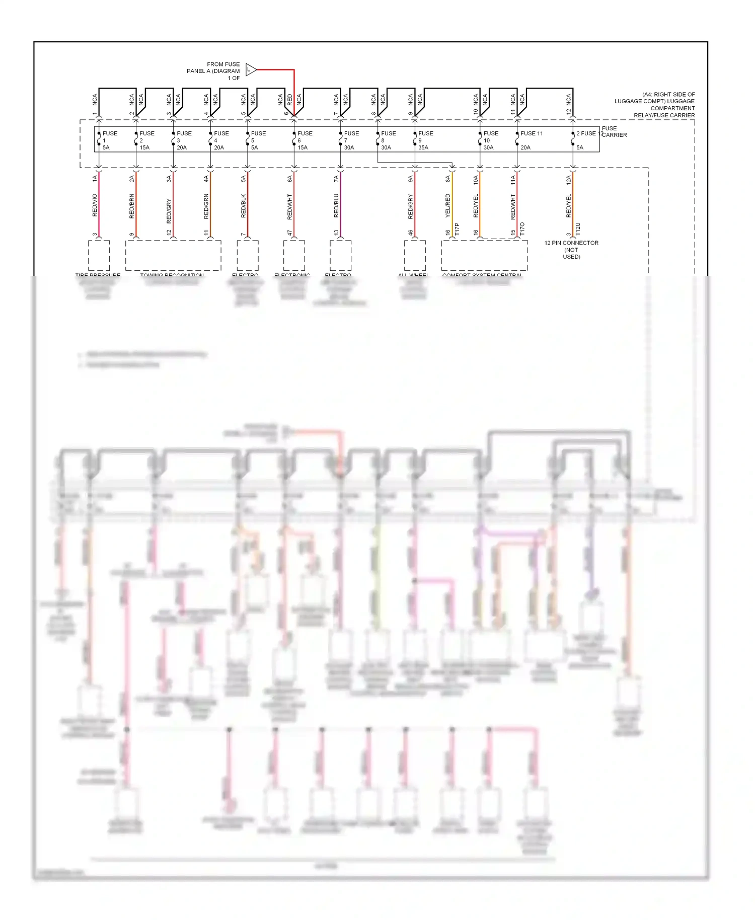 Audi S4 B8 (2008-2011) left rear heated seat regulating switch wiring diagram  (2 of 3)