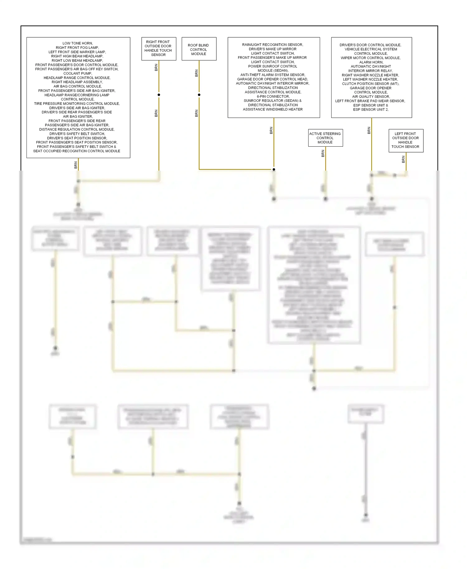Audi S4 B8 (2008-2011) left rear outside door handle touch sensor wiring diagram  (1 of 2)