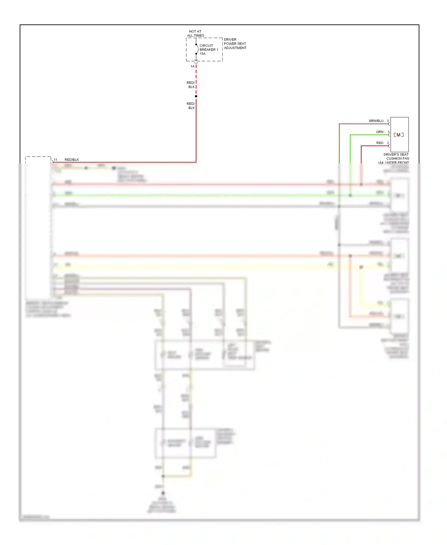 Audi S4 B8 (2008-2011) memory seat/steering column adjustment control module wiring diagram  (1 of 1)