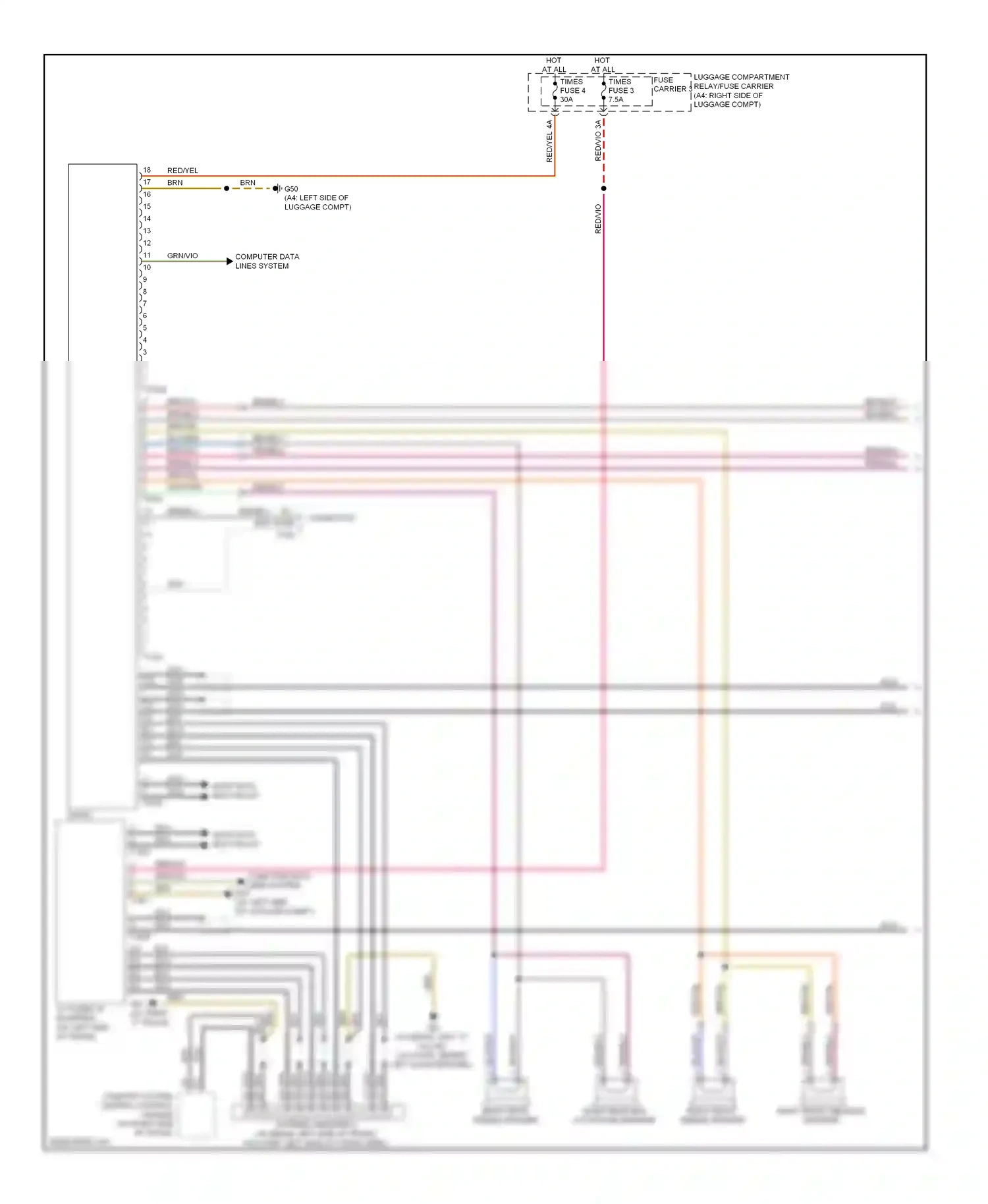 Audi S4 B8 (2008-2011) most data bus circuit wiring diagram  (14 of 30)
