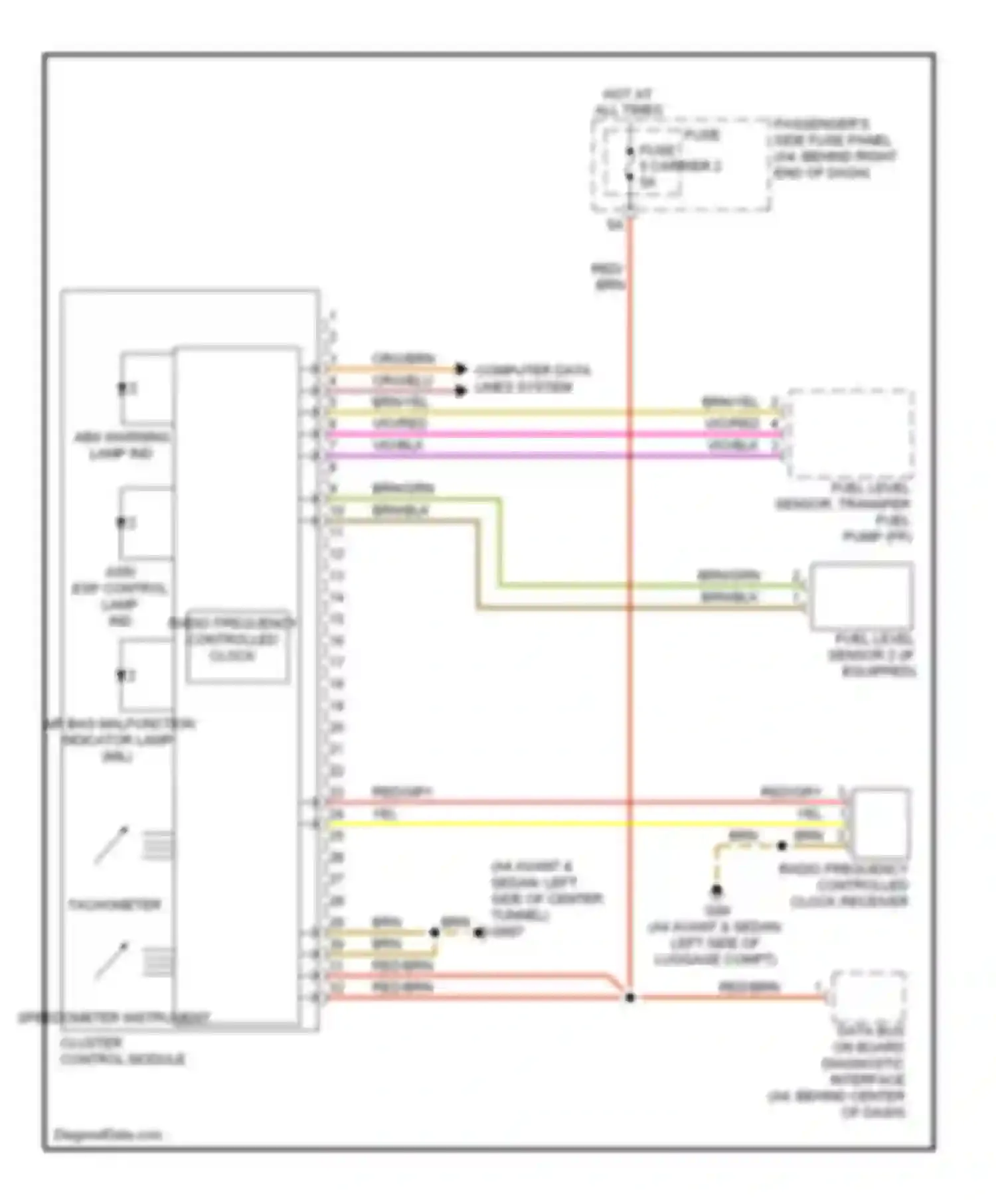 Wiring diagram of dash) for Audi S4 B8 (2008-2011) (5 of 7)