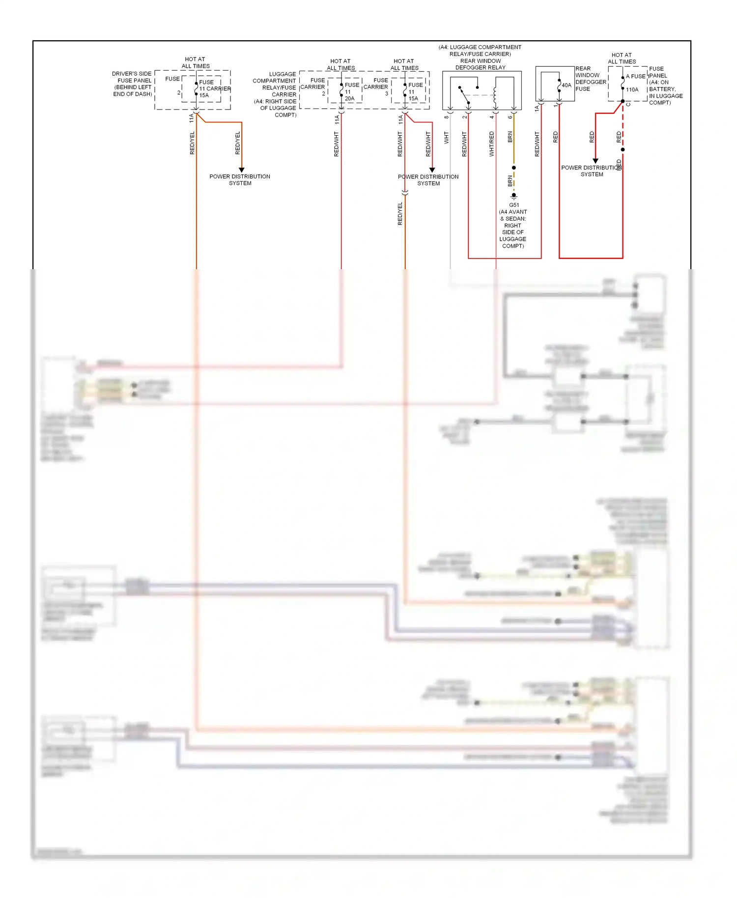 Audi S4 B8 (2008-2011) power distribution system wiring diagram  (5 of 13)