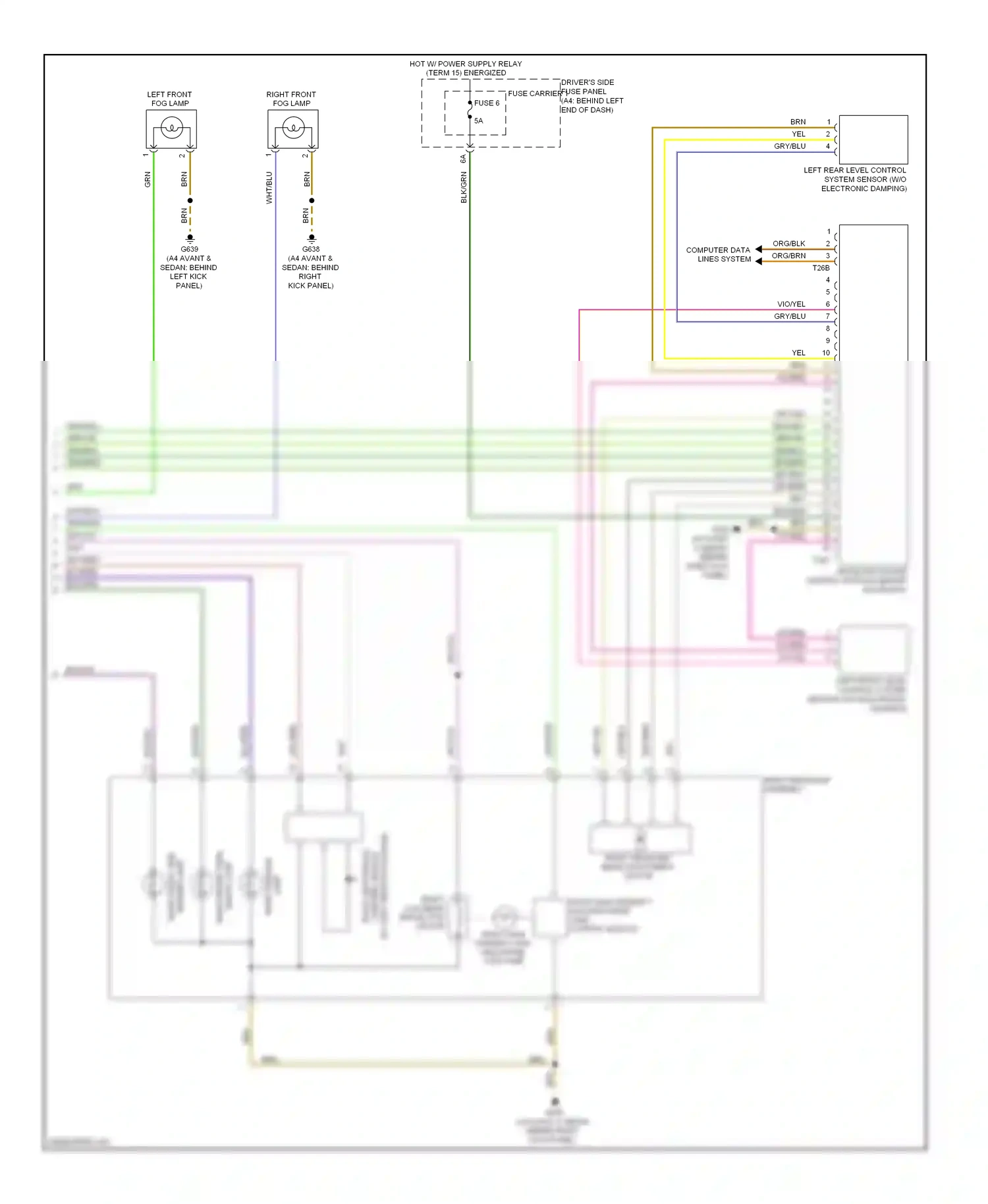 Audi S4 B8 (2008-2011) right front side wiring diagram  (2 of 2)