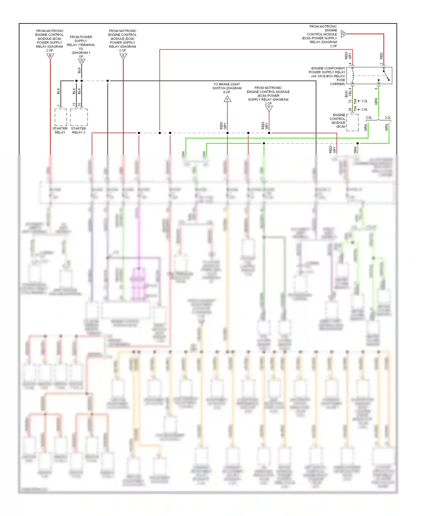 Audi S4 B8 (2008-2011) starter relay 2 wiring diagram  (1 of 2)