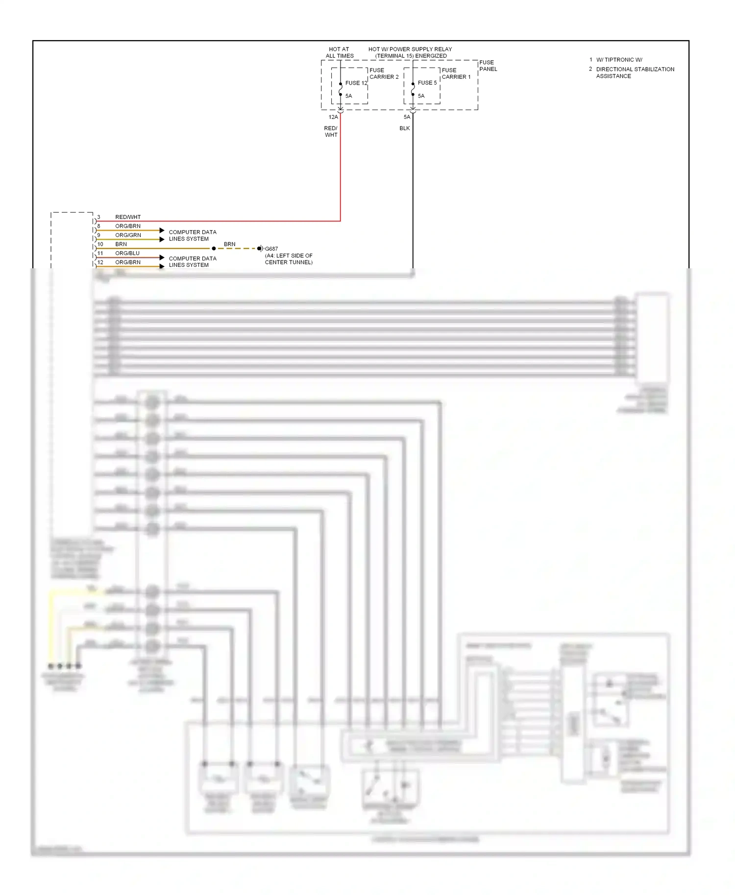 Audi S4 B8 (2008-2011) steering angle sensor wiring diagram  (2 of 3)
