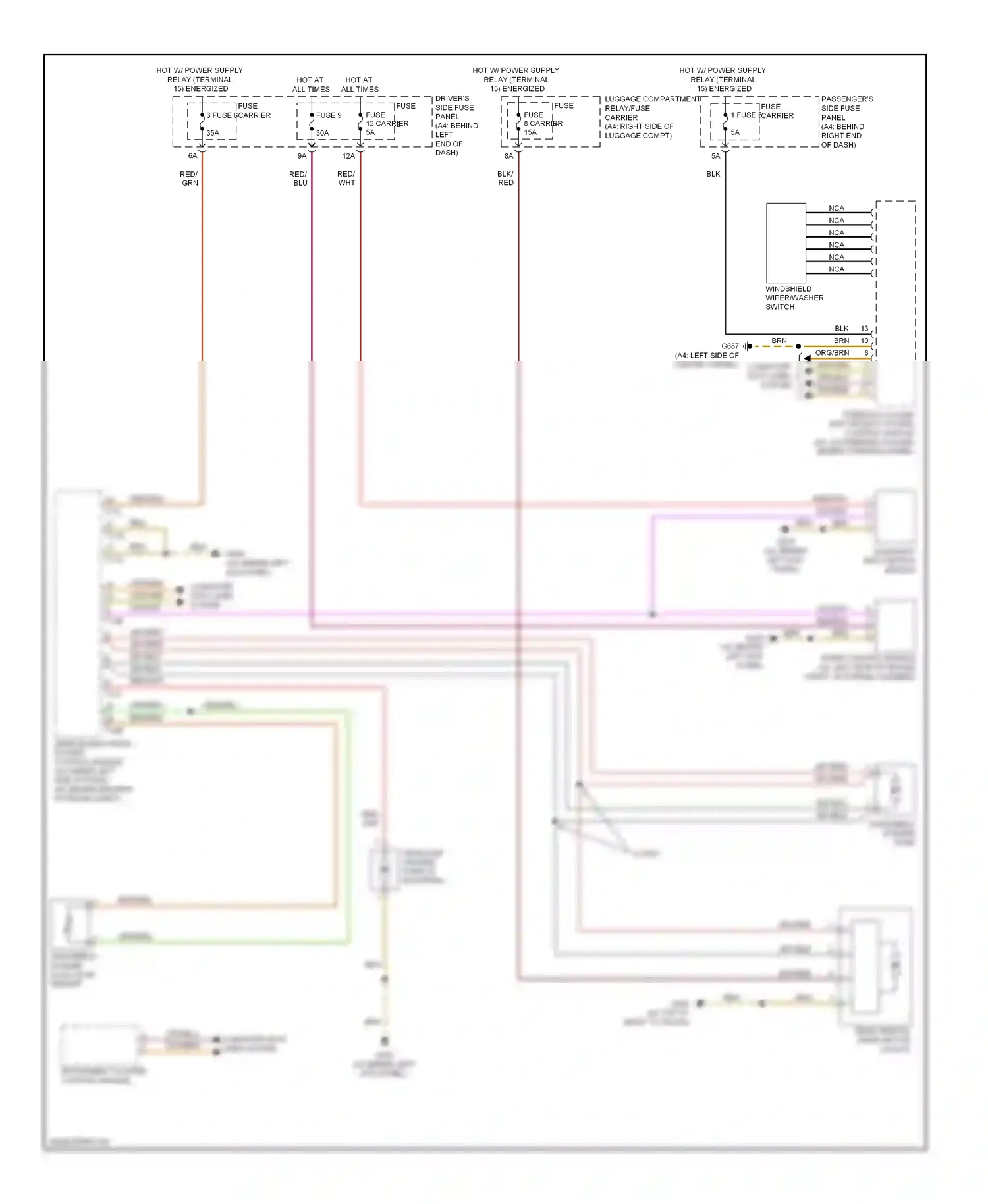 Audi S4 B8 (2008-2011) steering column electronics system control module wiring diagram  (1 of 1)